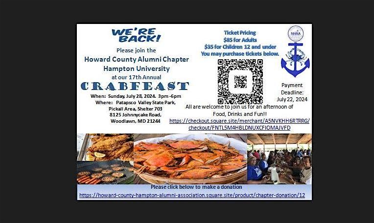 Hampton Alumni - Howard County Crabfeast 2024
