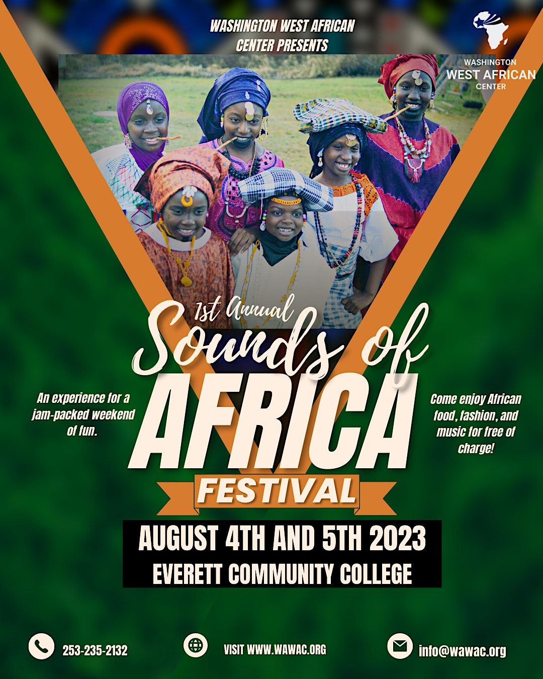 SOUNDS OF AFRICA FESTIVAL, Everett Community College, 4 August to 5 August