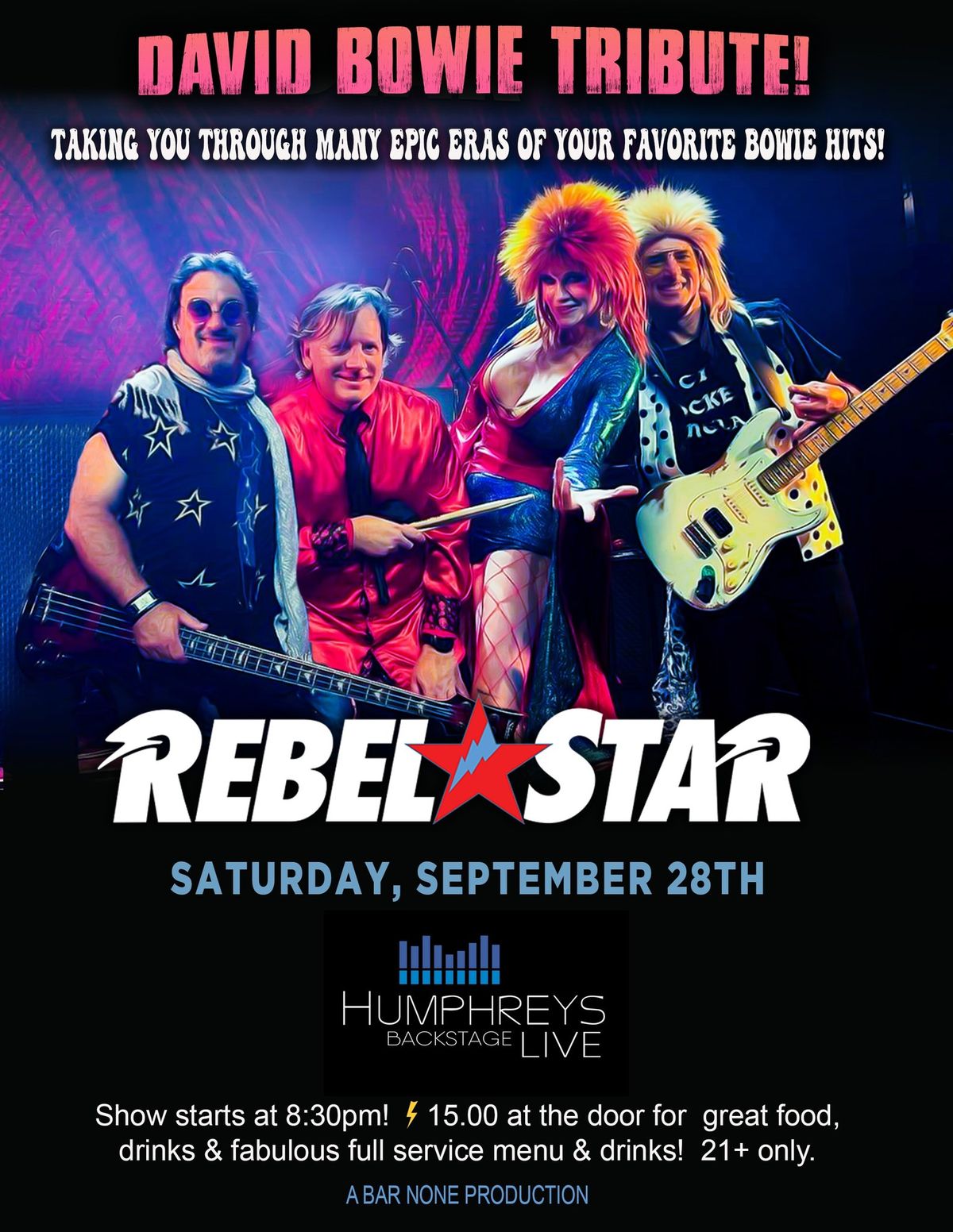 Rebel Star at Humphrey\u2019s Backstage, Saturday, Sept. 28th 8:30pm-12:30am