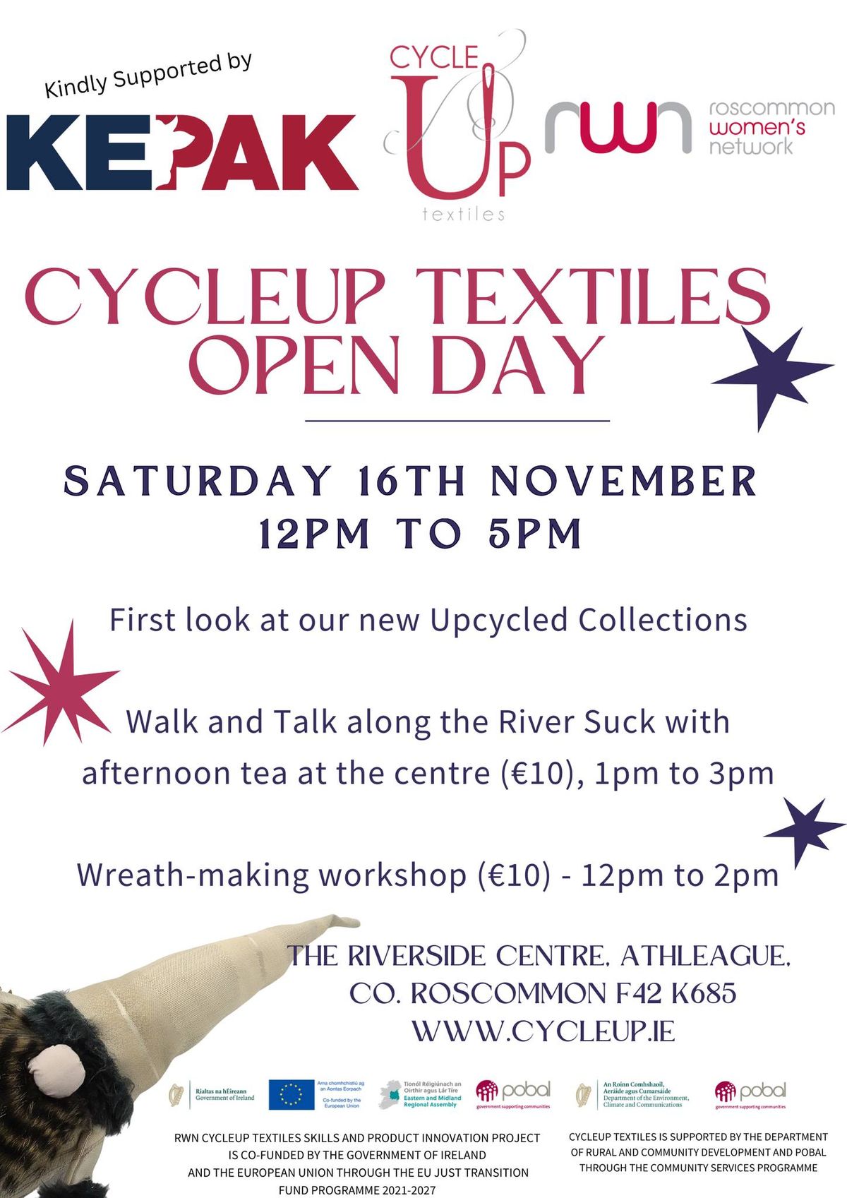 CycleUp Textiles Open Day with a Walk and Talk on the River Suck