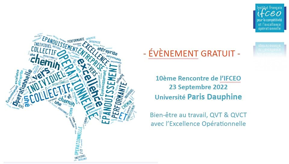 10\u00e8 Rencontre IFCEO -Bien-\u00catre, QVT, QVCT et Excellence Op\u00e9rationnelle