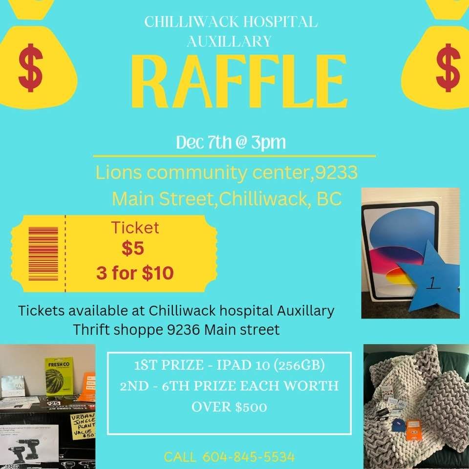 Chilliwack Hospital Auxiliary Raffle and Bake Sale