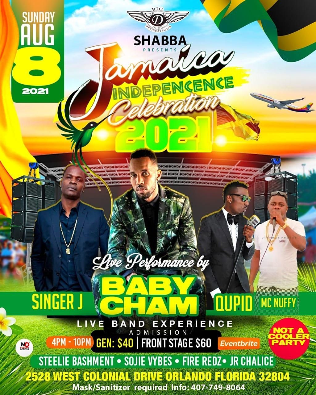 Jamaica Independence Celebration 2021 Baby Cham & Singer J Band Performance