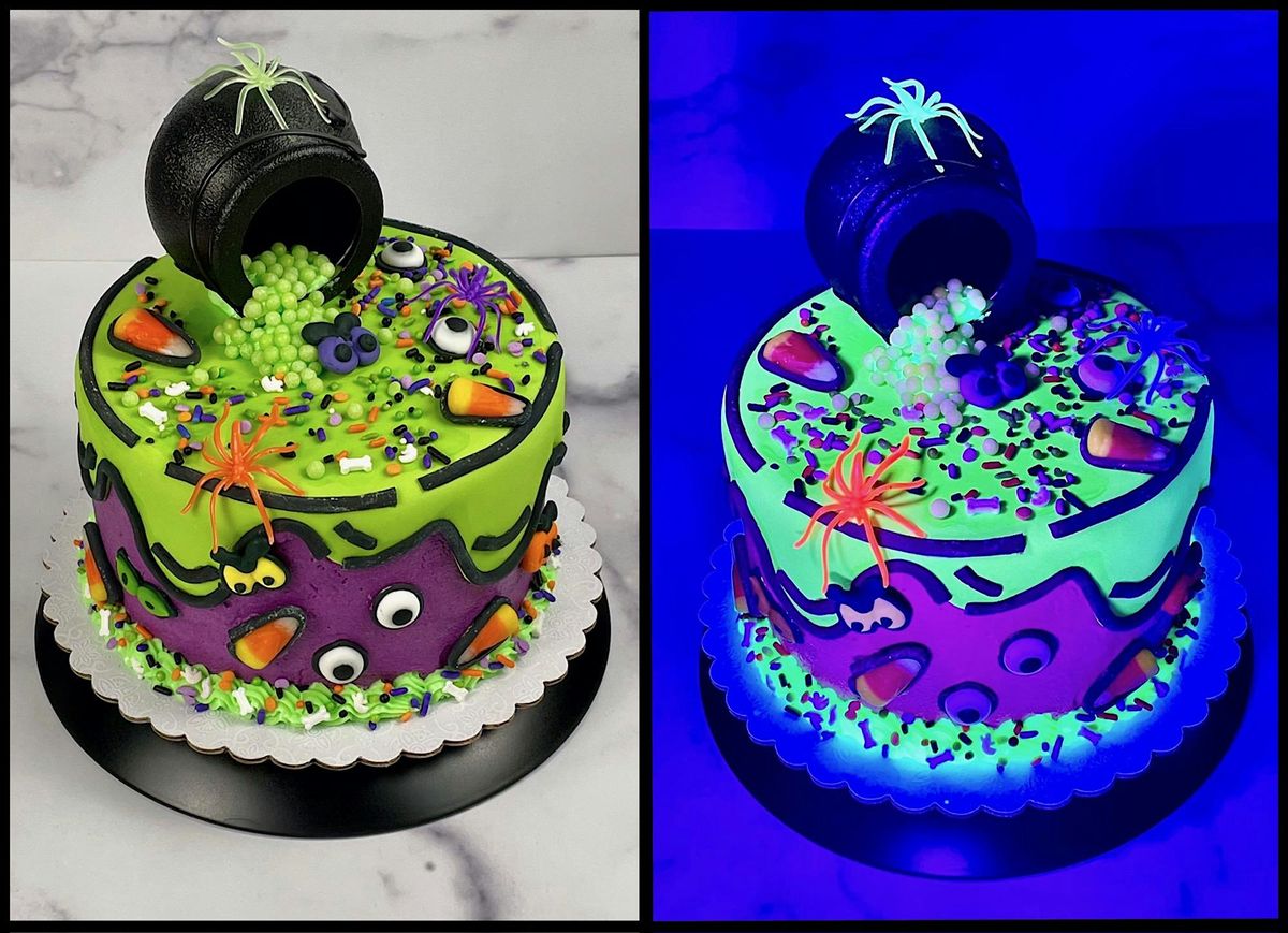 Glow In The Dark Cauldron Cartoon Cake Decorating Class