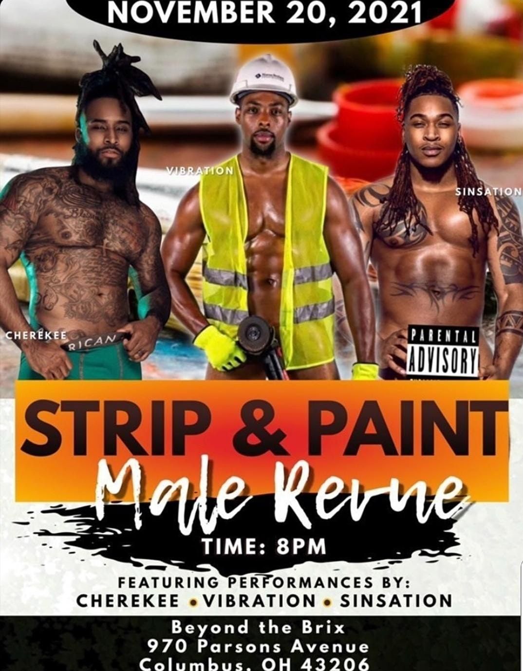 Paint and Sip followed by Male Revue, 970 Parsons Ave, Columbus, 20  November to 21 November