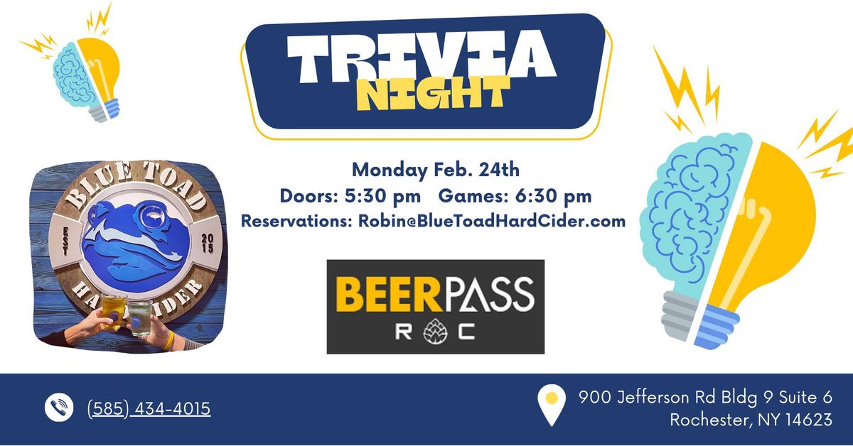 Trivia Night with Beer Pass ROC