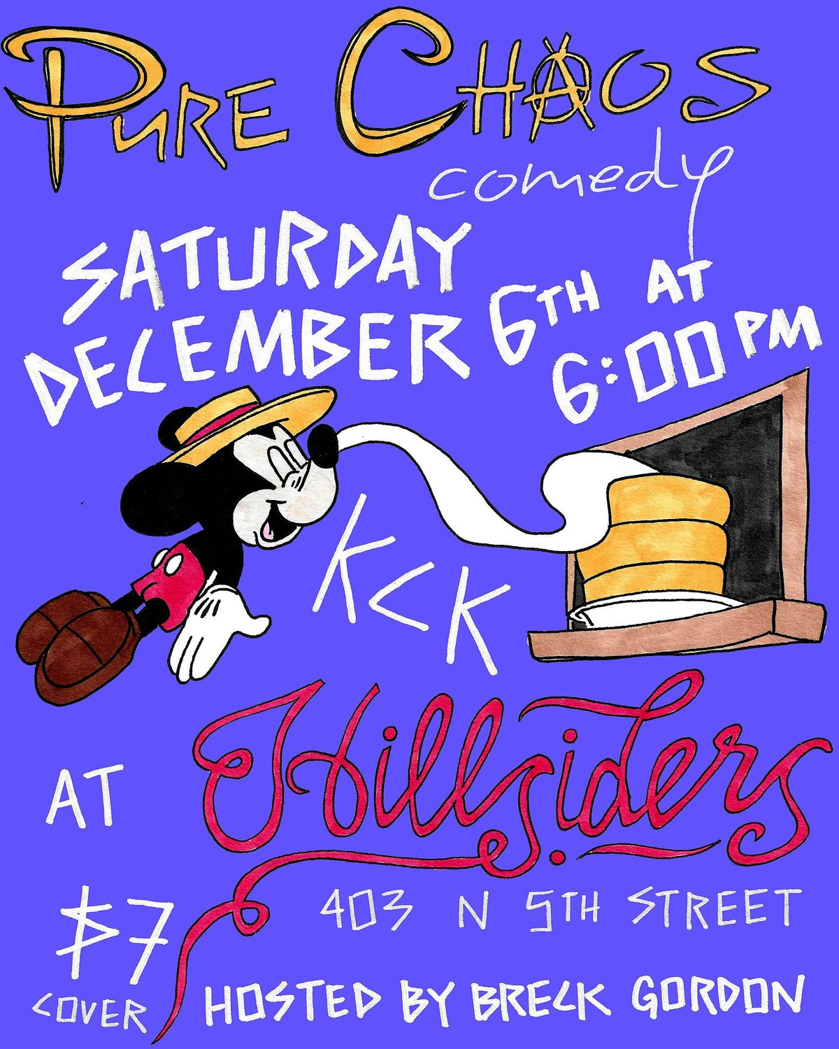 Pure Chaos Comedy at Hillsiders KCK