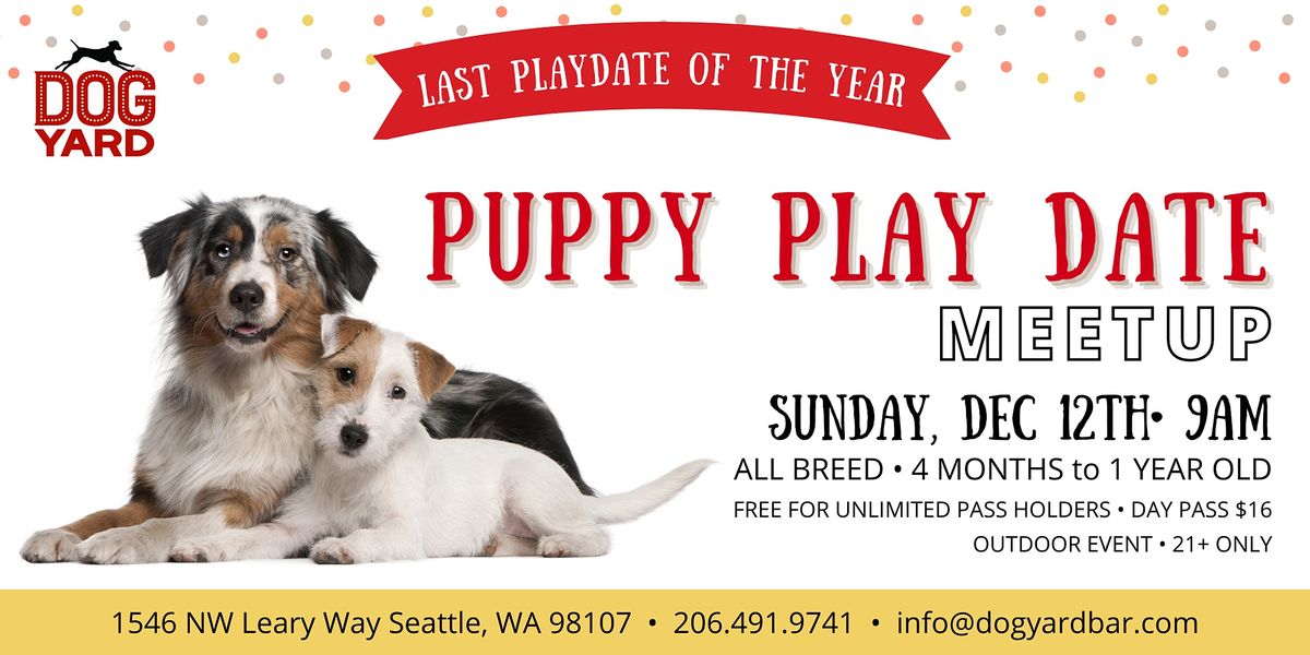 Puppy Play Date Meetup at the Dog Yard - Dec 12th - Last Playdate of 2021
