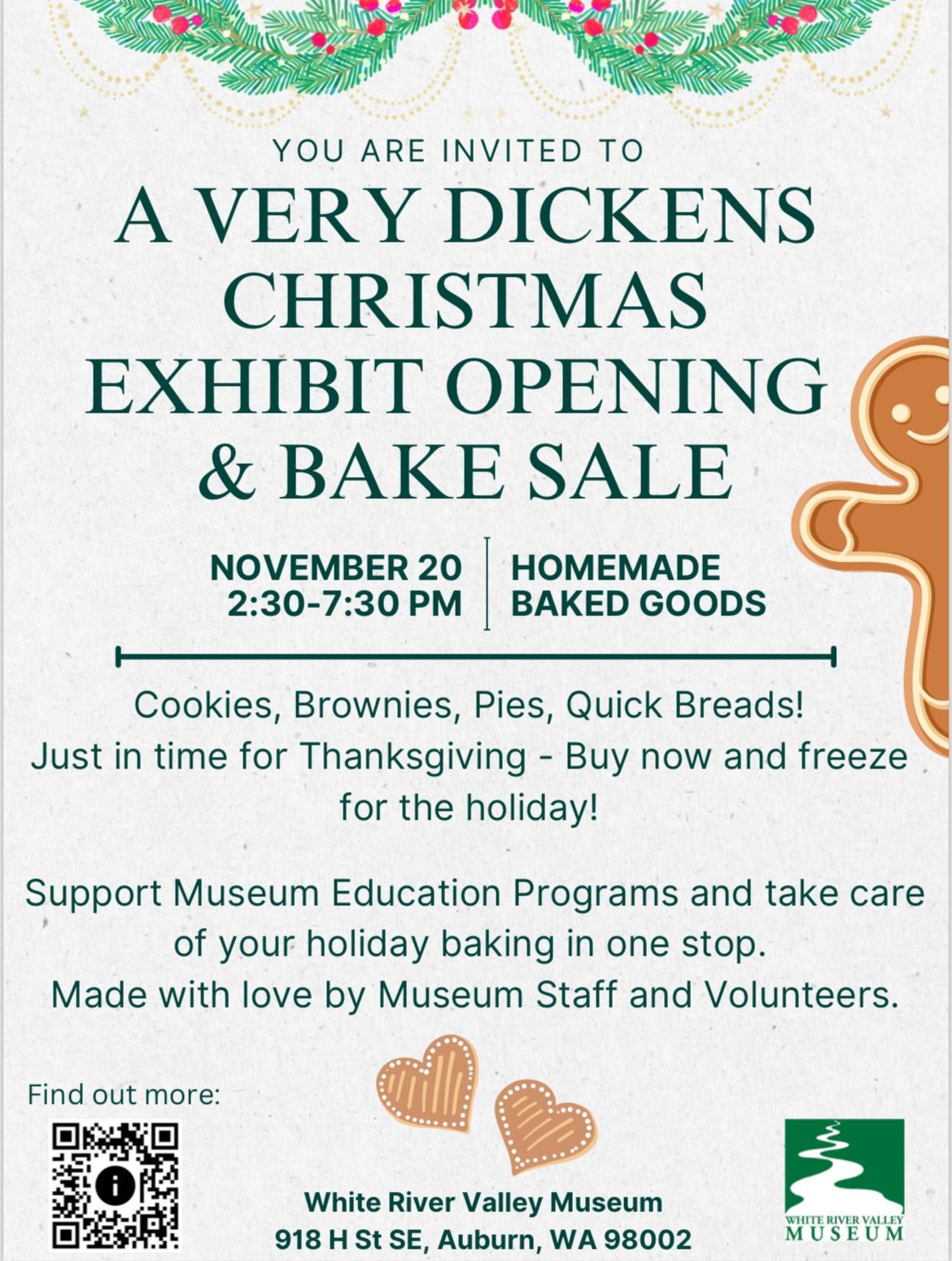 Exhibit Opening & Holiday Bake Sale