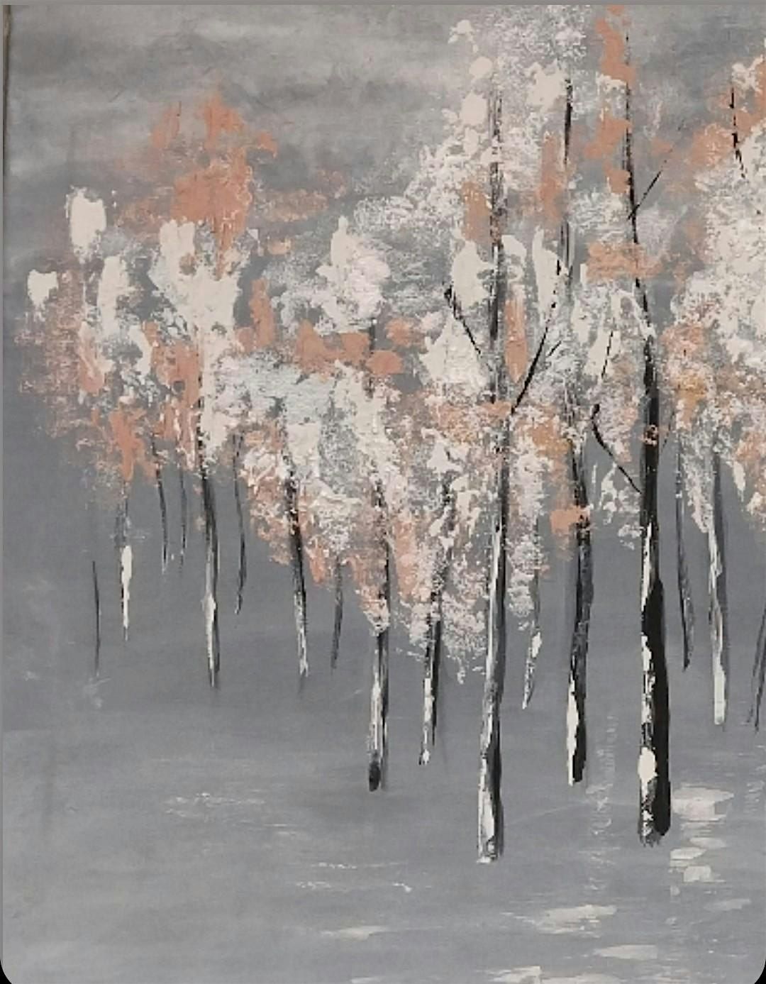 Forest Trees Acrylic Painting Class for Adults and Teens