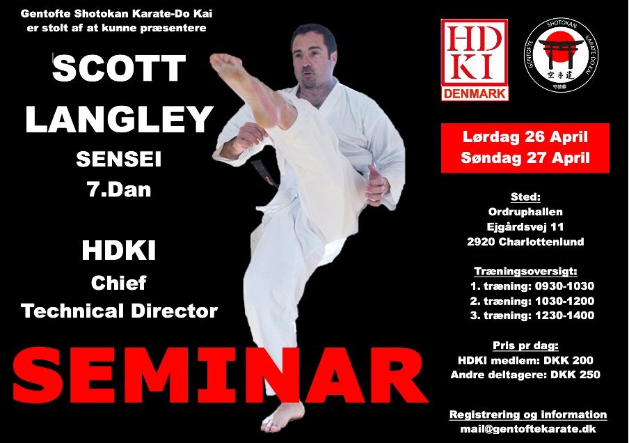 Seminar med Scott Langley, 7. dan HDKI Chief Technical Director in Denmark