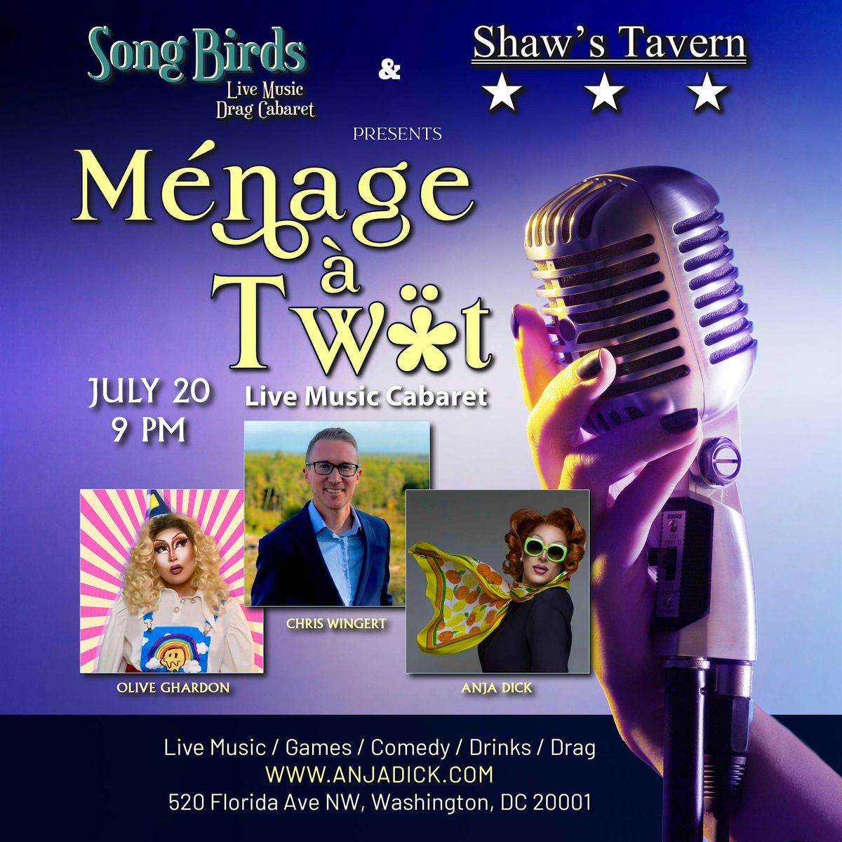 Song Birds presents M\u00e9nage a Tw*t!