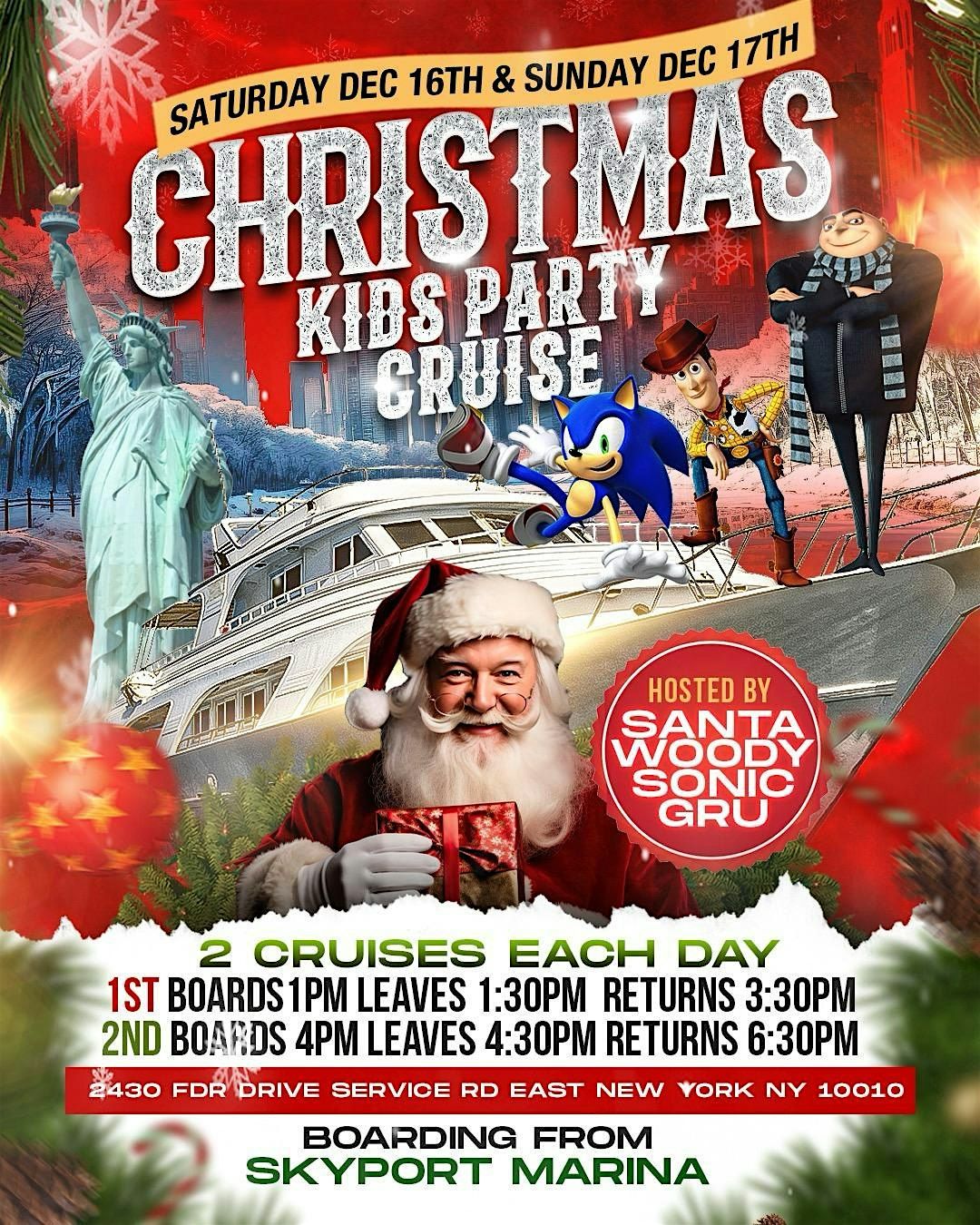 Christmas Kids Party Cruise (4:00pm-6:30pm)