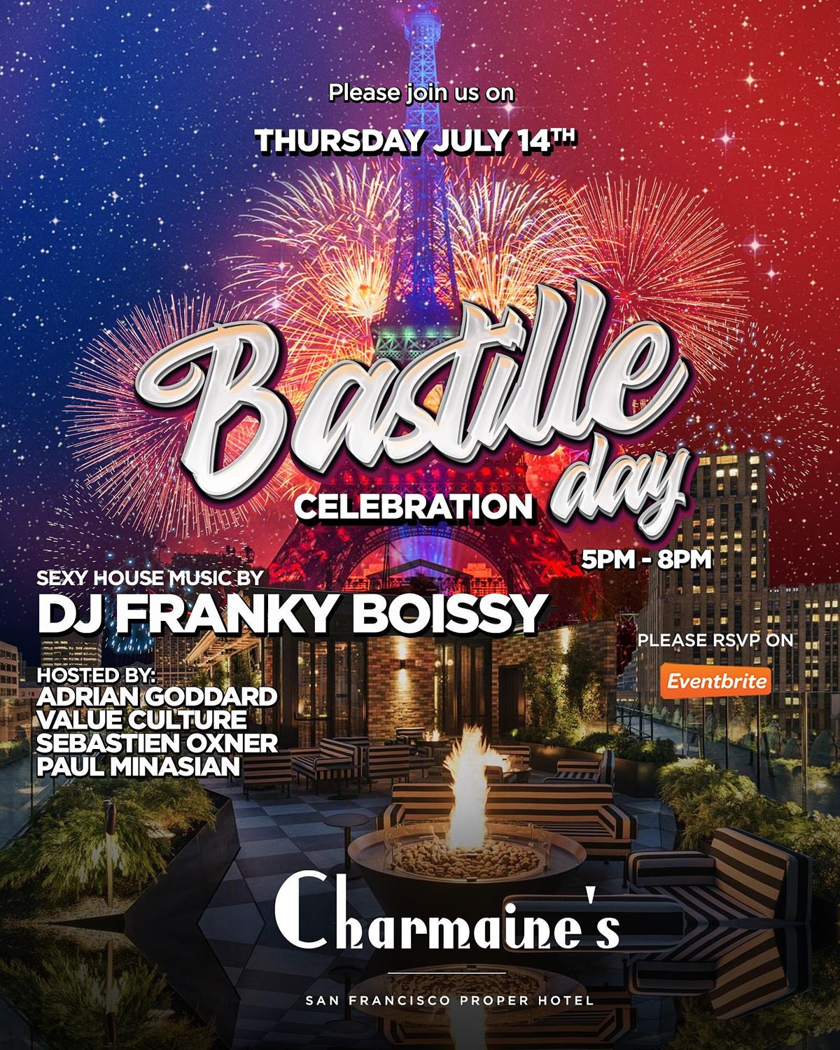 BASTILLE DAY CELEBRATION, Charmaine's Rooftop Bar & Lounge, San