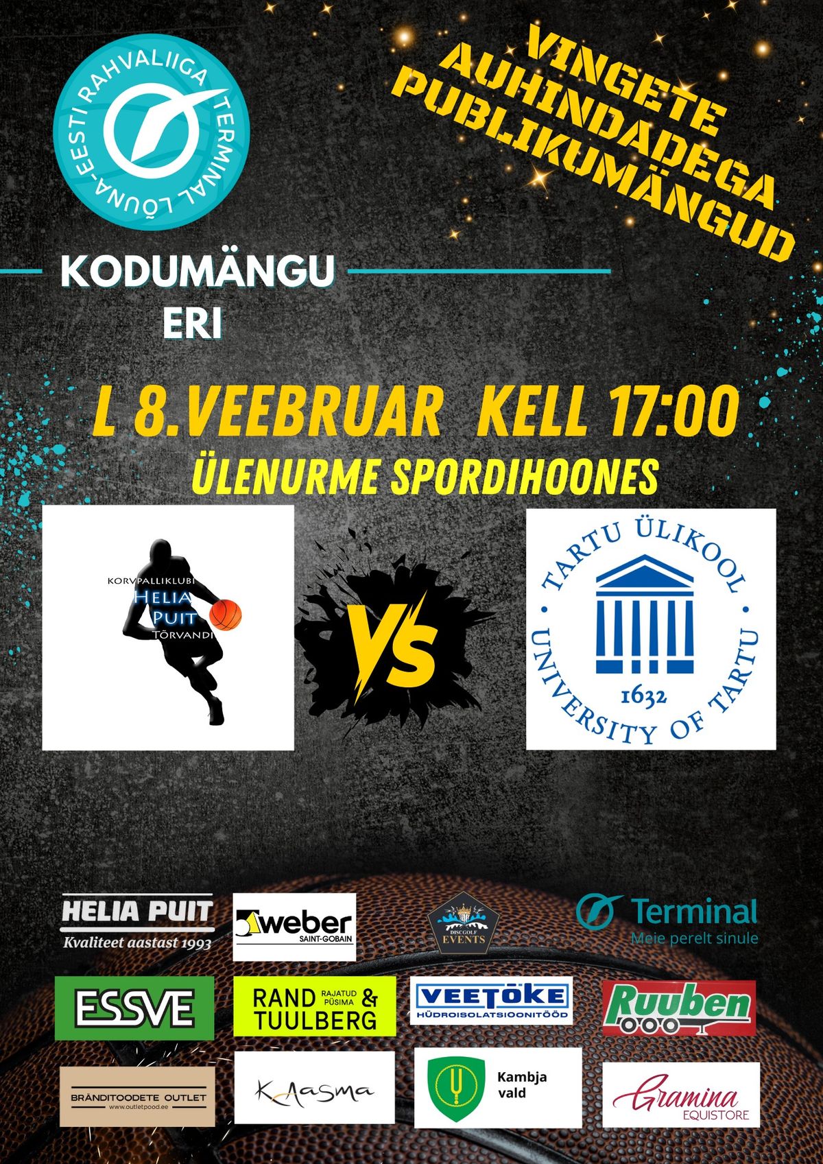 Kodum\u00e4ngu ERI T\u00f5rvandi Korvpalliklubi vs. Tartu \u00dclikool