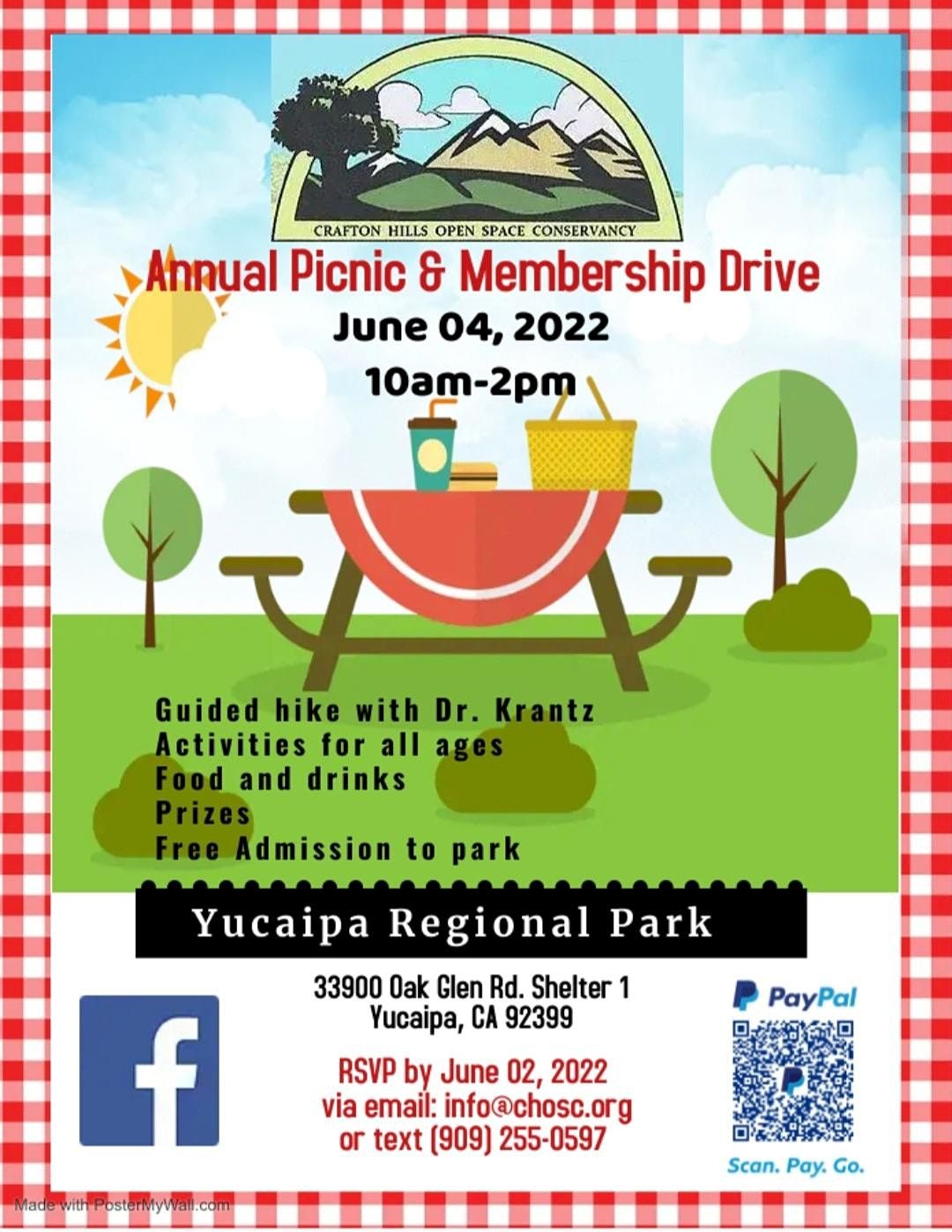 Crafton Hills Open Space Conservancys Annual Picnic & Membership Drive ...