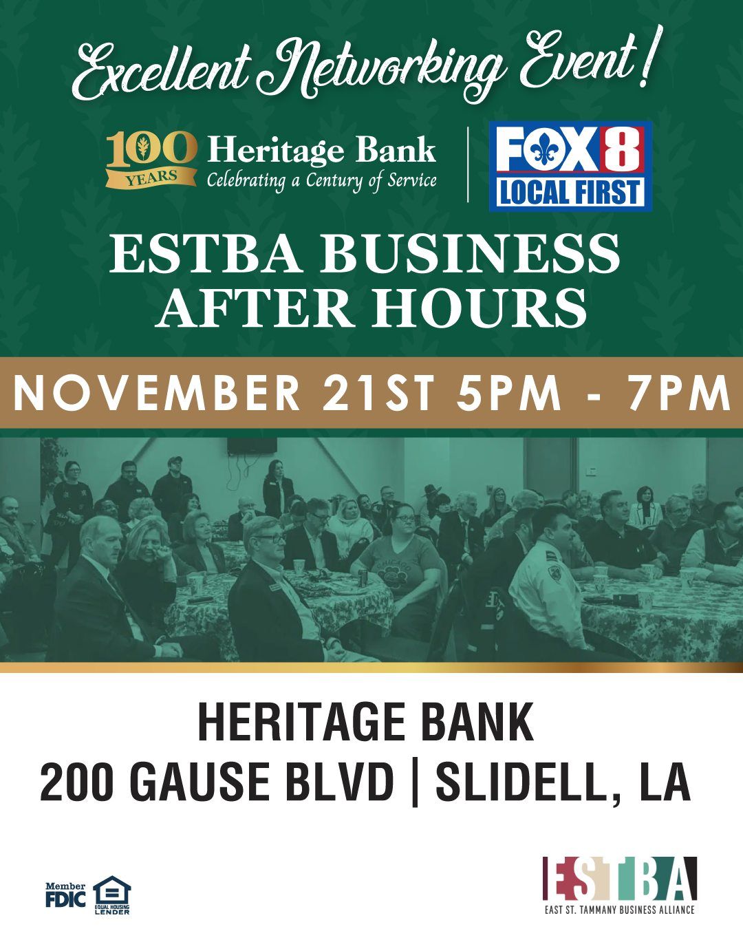 Business After Hours with Heritage Bank and Fox 8 Live