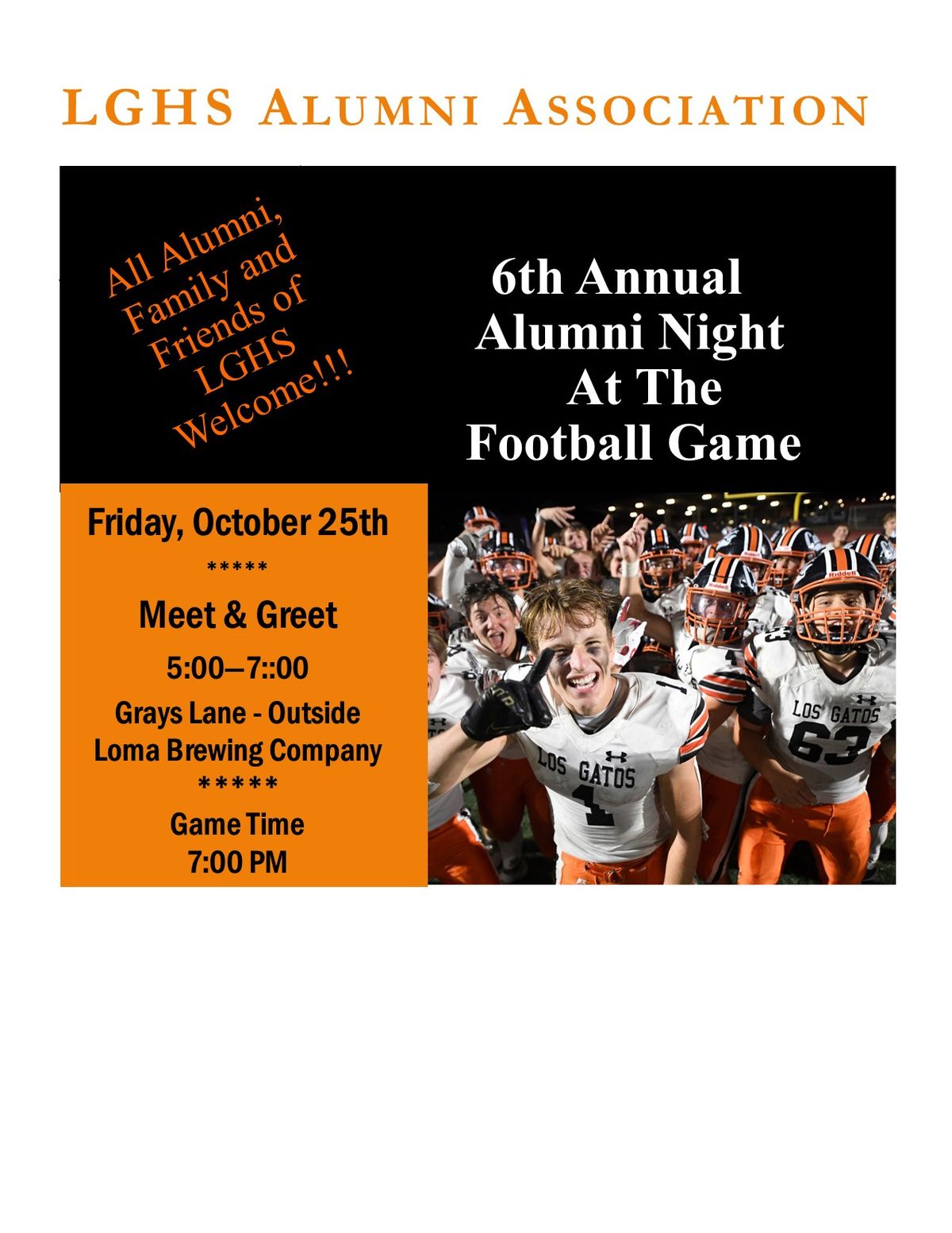 Alumni Night at the Football Game - It's Homecoming!