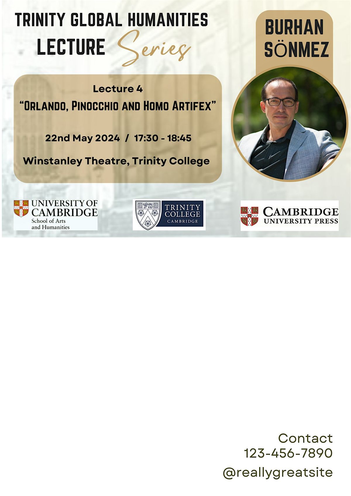 TRINITY GLOBAL HUMANITIES LECTURES - "Orlando, Pinocchio and Homo Artifex"