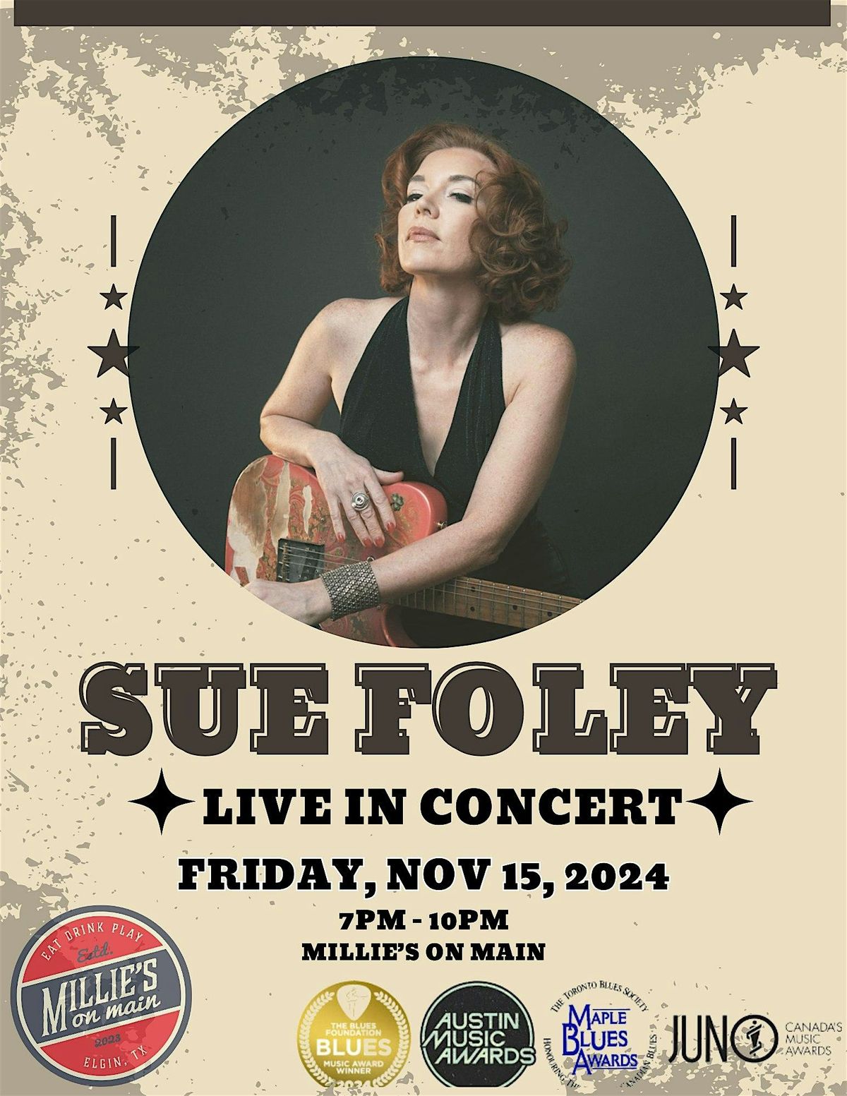 Sue Foley, Blues Legend, Live at Millie's on Main