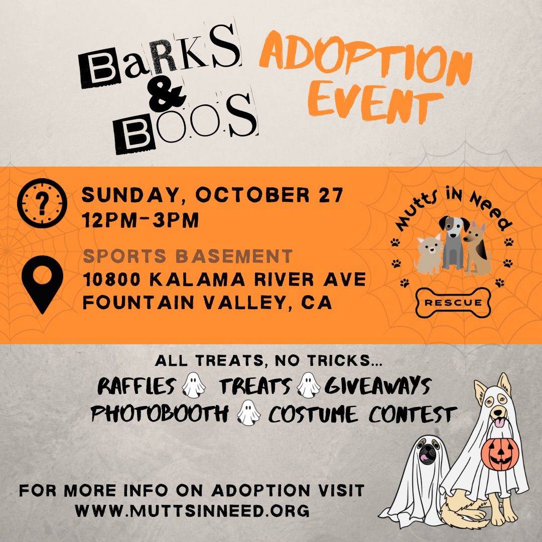 Barks &  Boos Adoption Event 