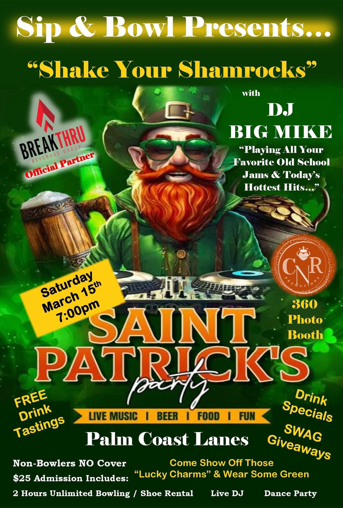 Sip and Bowl St. Patricks celebration at Palm Coast Lanes