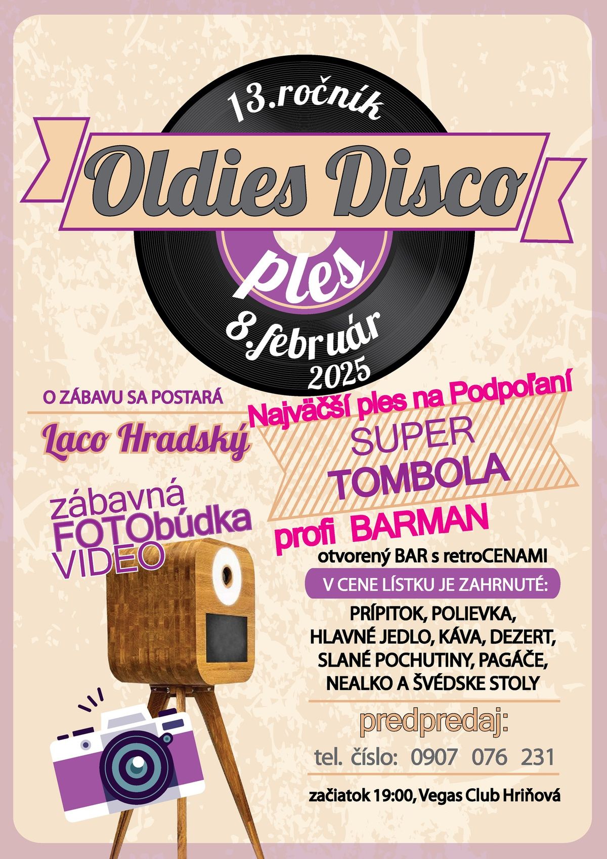 13. ro\u010dn\u00edk Oldies Disco plesu vo Vegas Klube