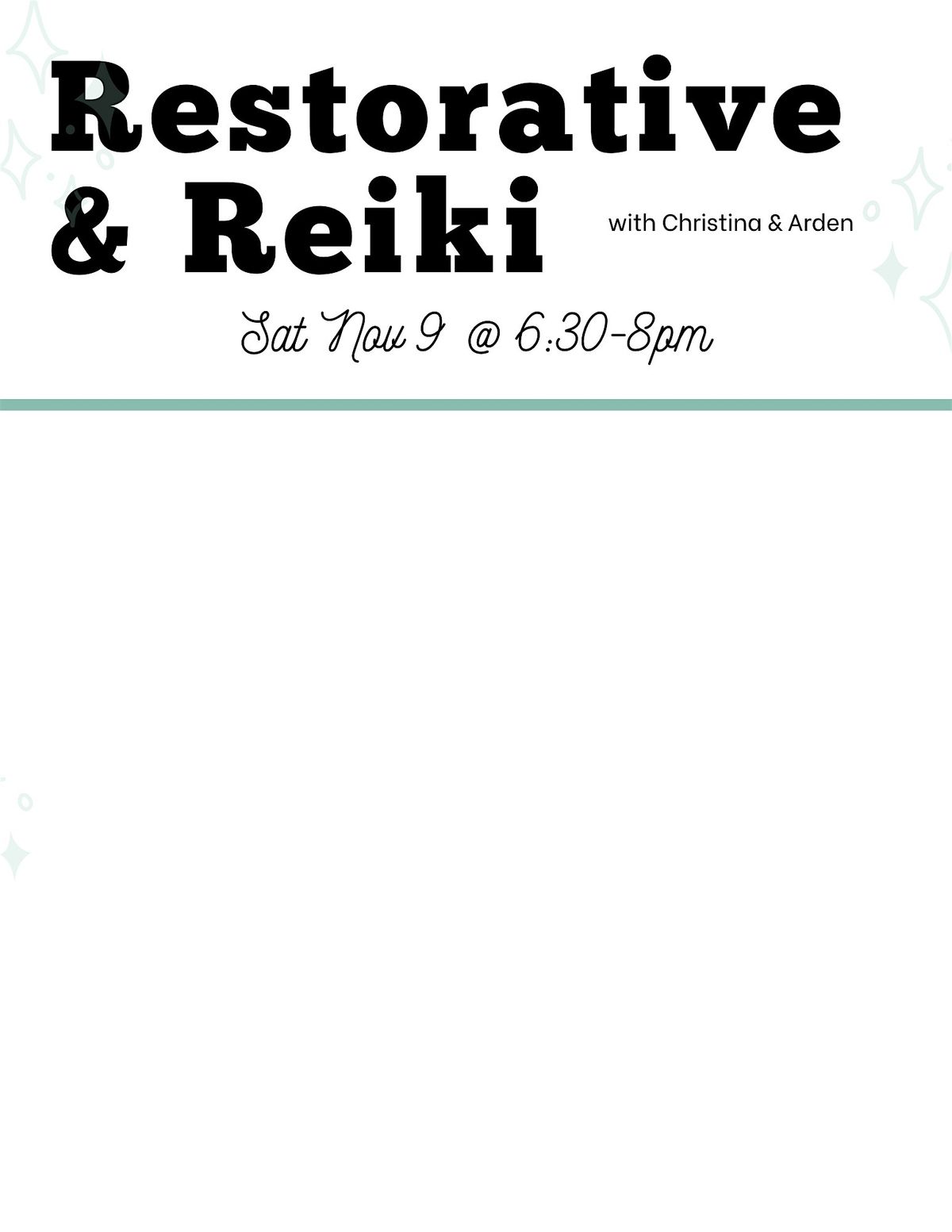 Restorative Yoga & Reiki