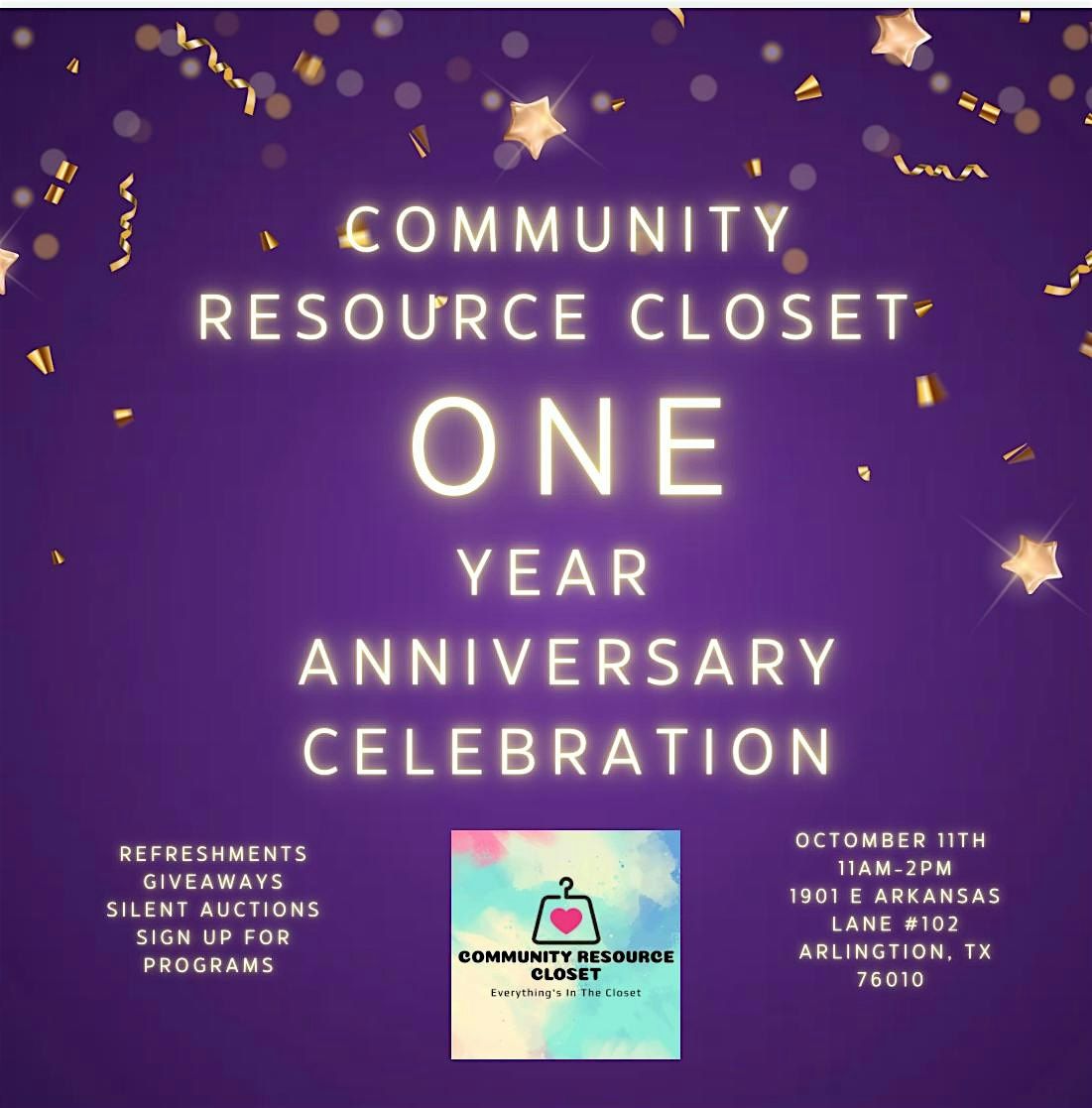 Community Resource Closet 1 Year Anniversary Celebration