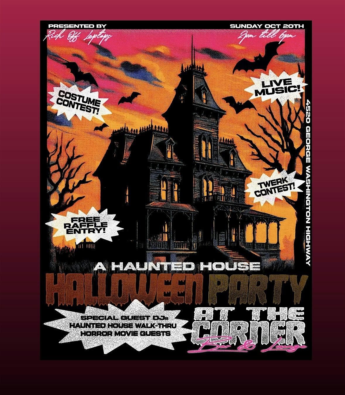 A HAUNTED HOUSE HALLOWEEN DAY PARTY AT THE CORNER