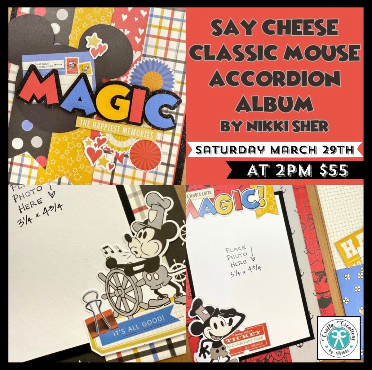 Say Cheese Classic Mouse Accordian Album or Kit To Go!