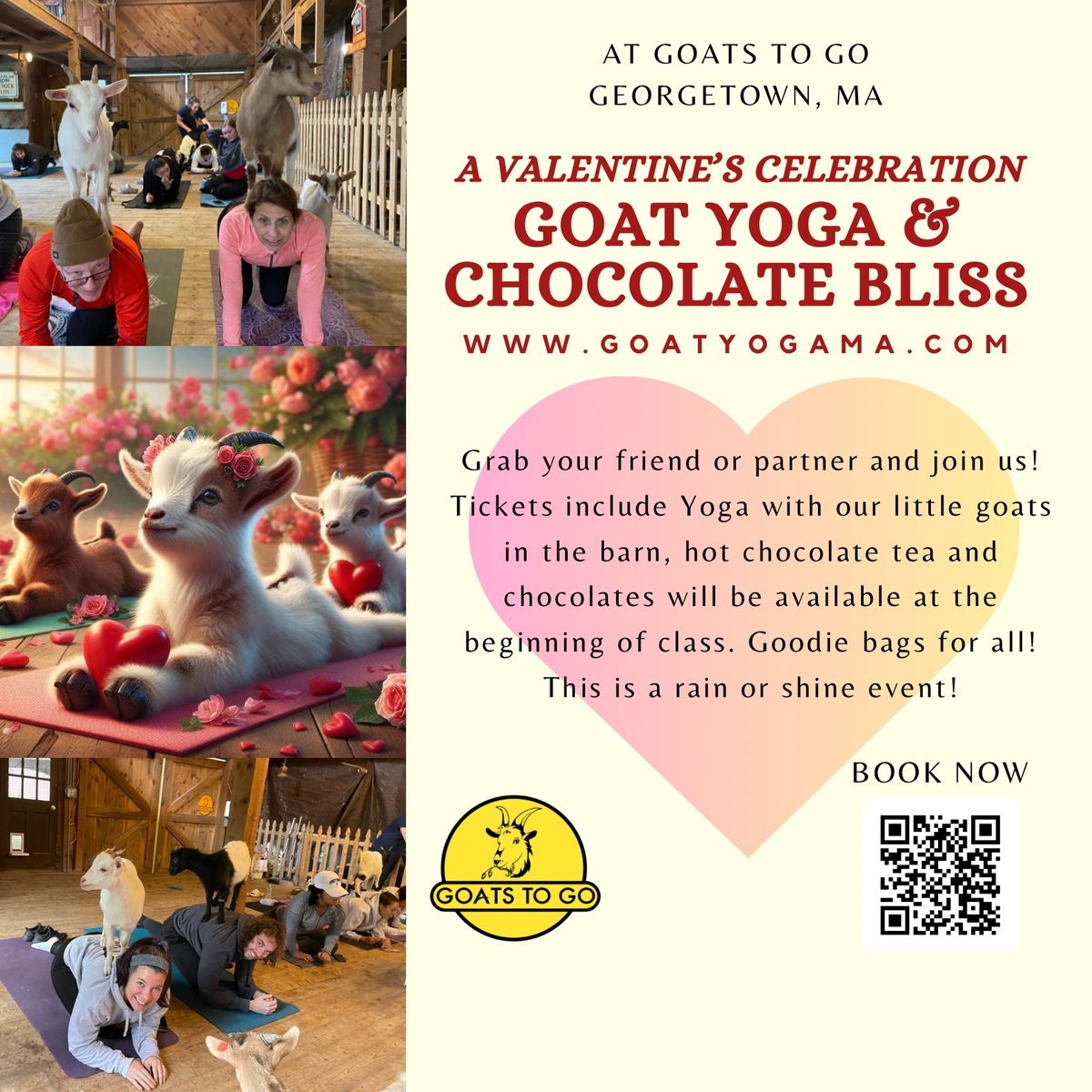 Goat Yoga & Chocolate Bliss: A Valentine\u2019s Celebration