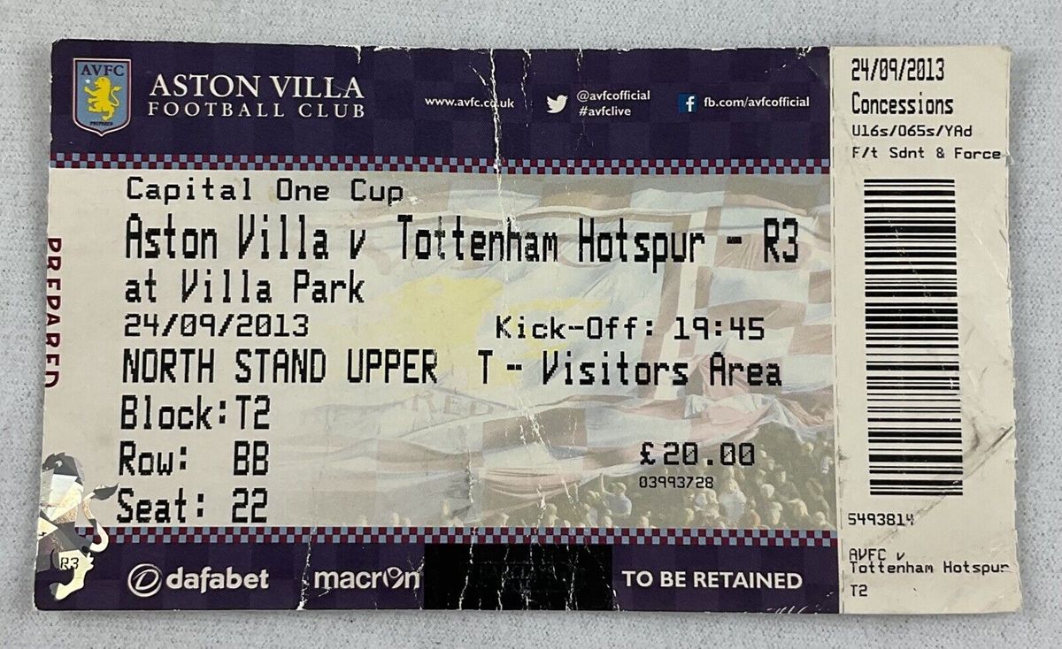 Aston Villa FC vs Tottenham Hotspur Tickets