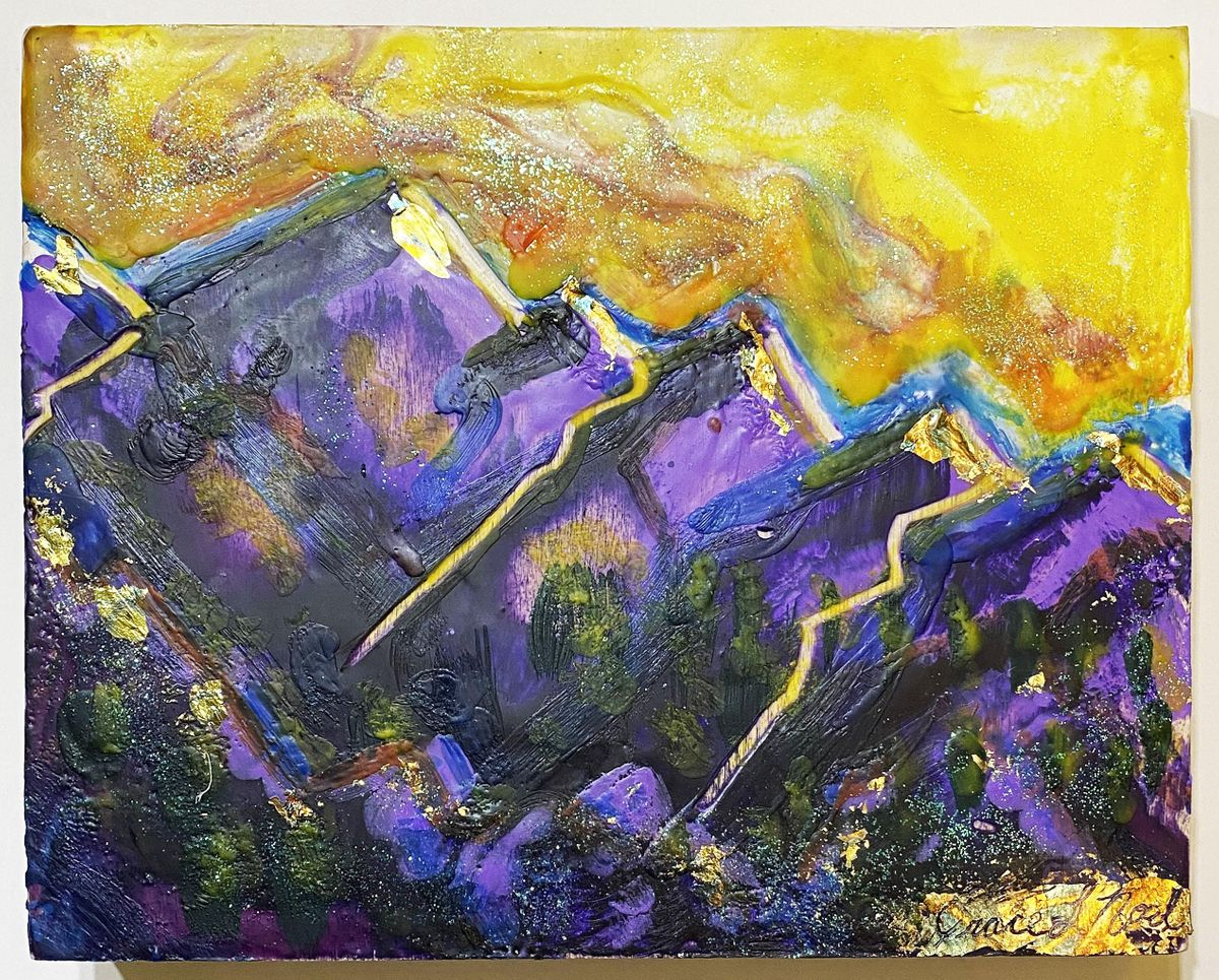 Purple Mountains Majesty Encaustic Painting Private Lesson | Grace Noel Art
