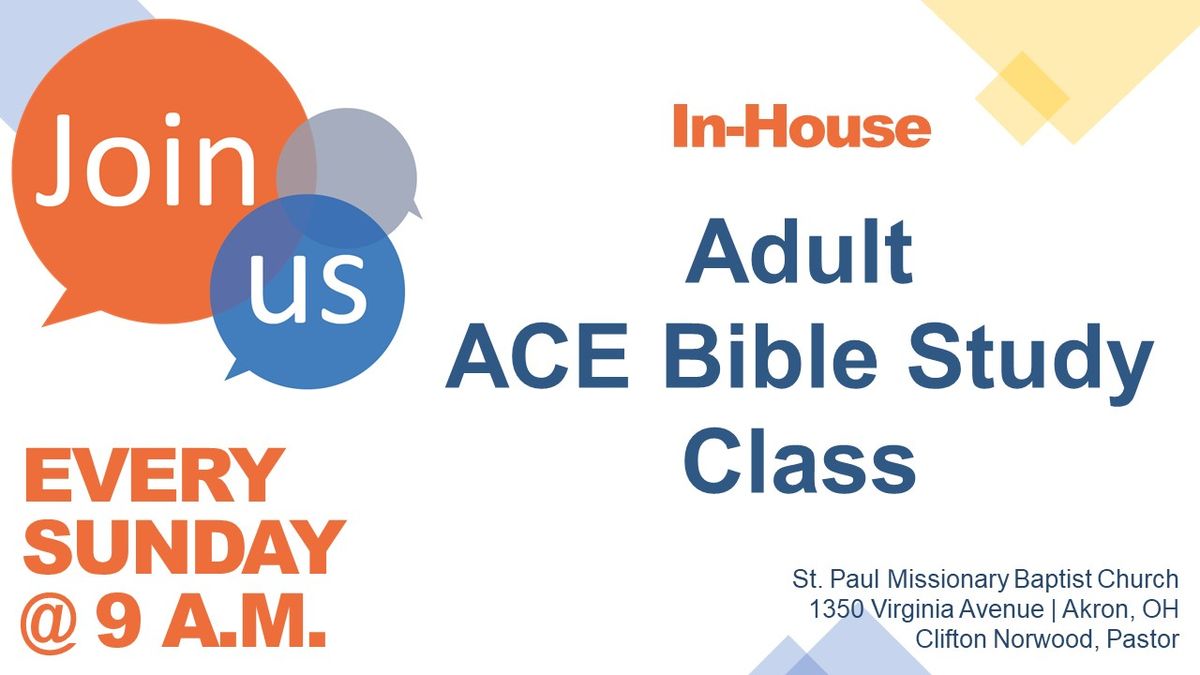 Adult ACE Bible Study - Sunday Morning