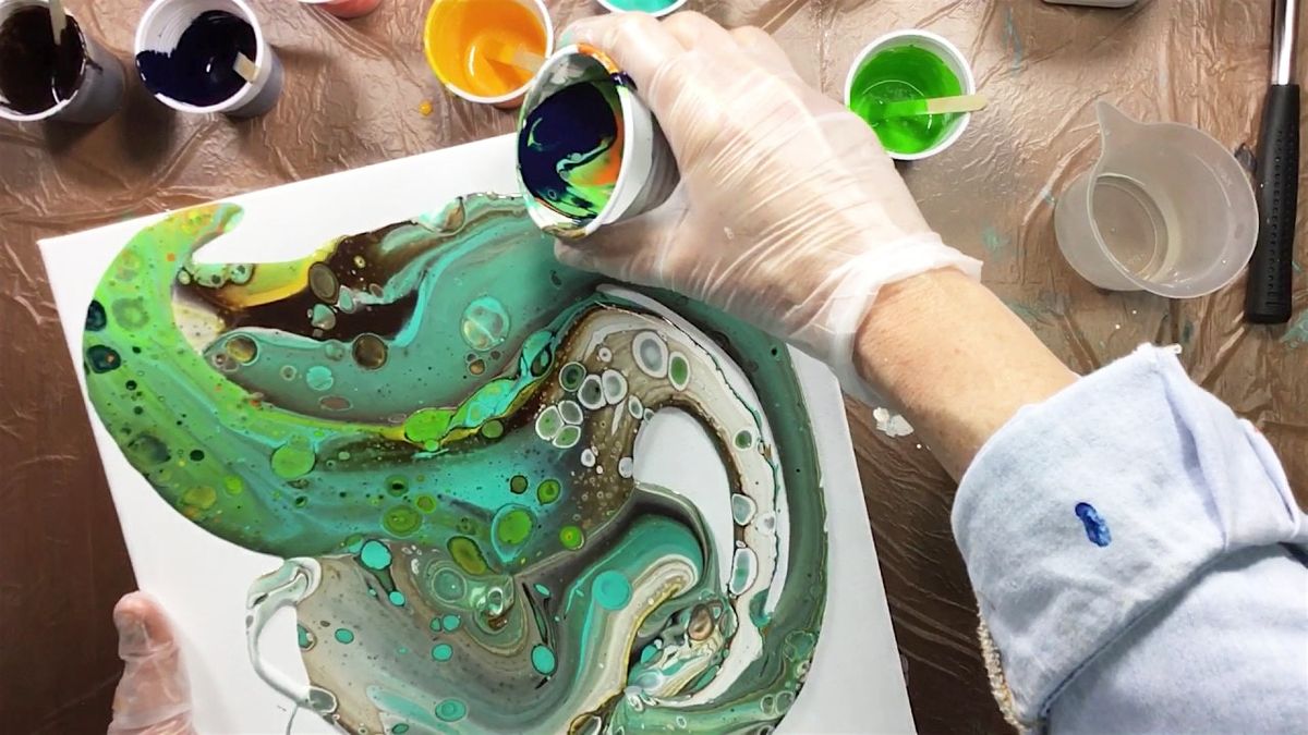 Flip Cup Acrylic Pour Painting Class for Adults & Teens
