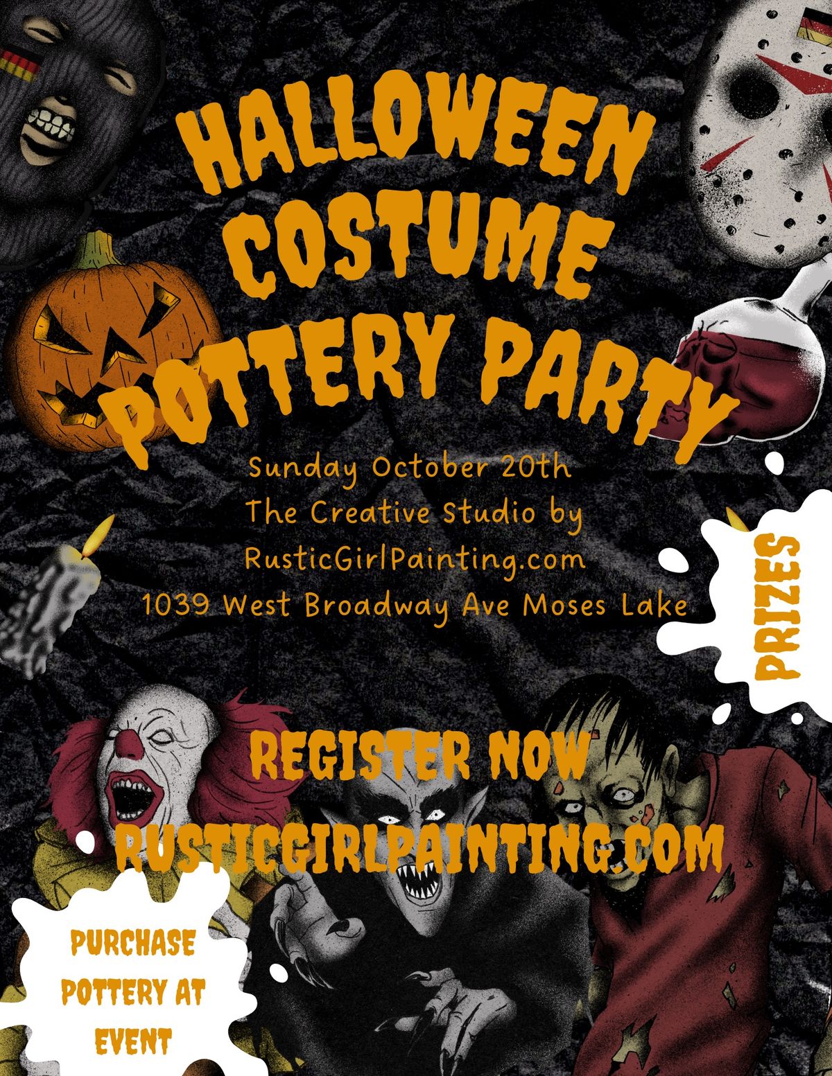 Halloween Costume and Pottery party at the Studio