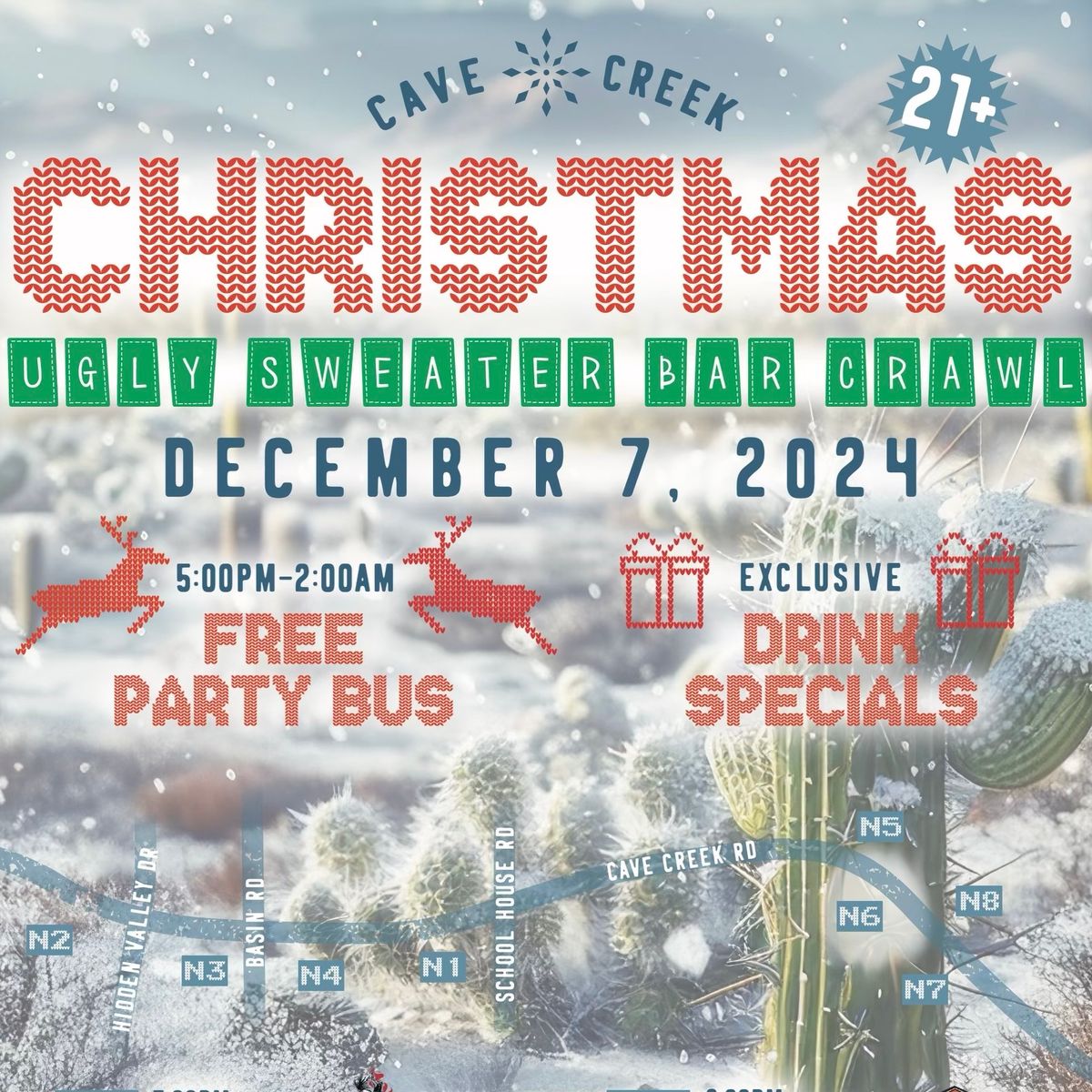 \u2728 Cave Creek CHRISTMAS Ugly Sweater Bar Crawl! \u2728\ud83c\udf84