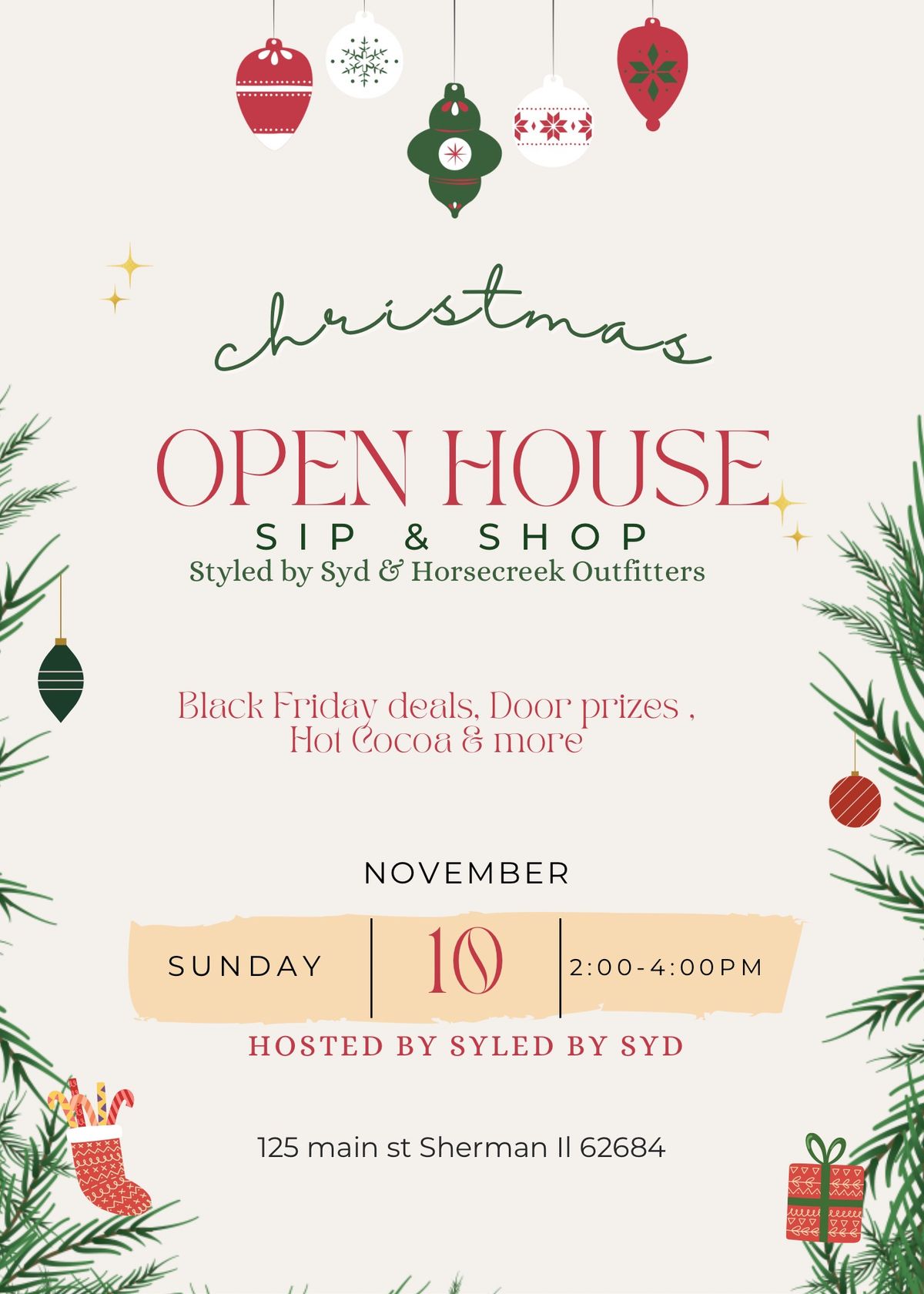 Sip & Shop Christmas open house!\ud83c\udf84