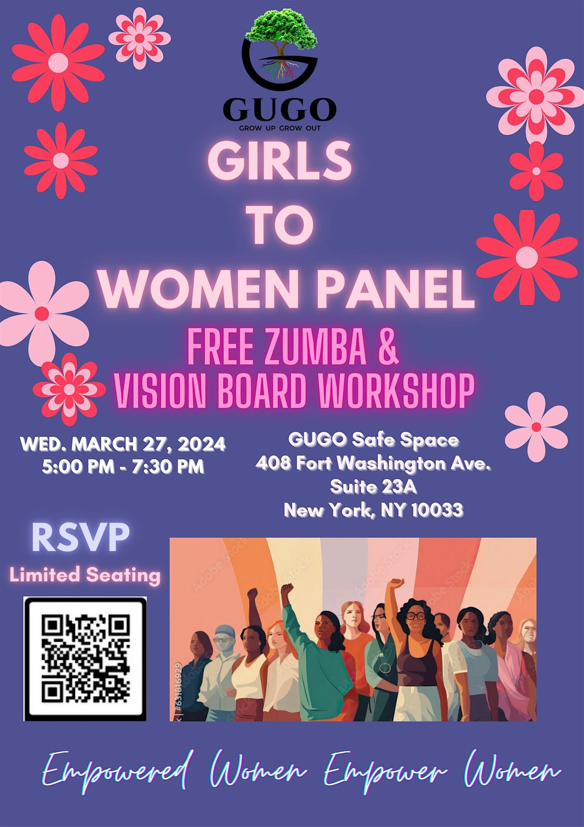 GUGO Presents Girls to Women Panel FREE Zumba & Vision Board Workshops