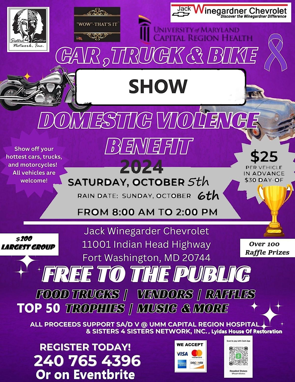 CAR-TRUCK-BIKE    SHOW TO FIGHT DOMESTIC VIOLENCE
