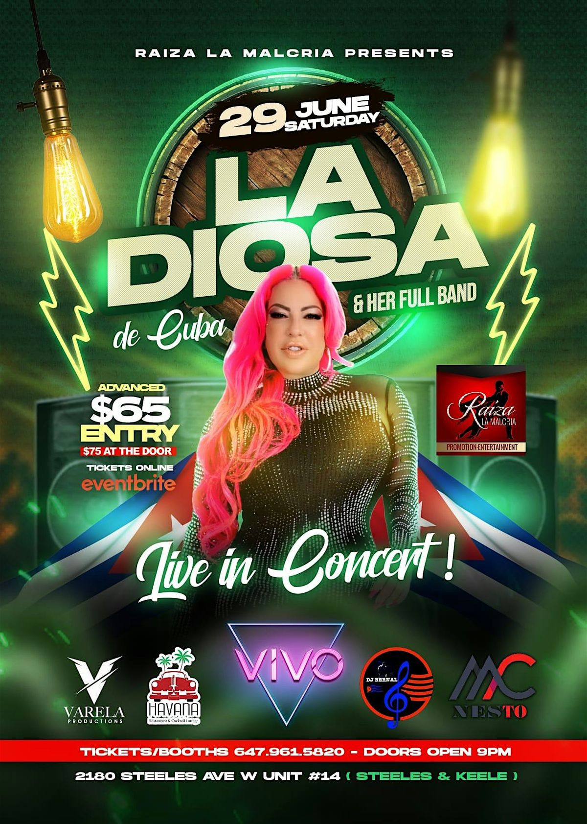 La Diosa de Cuba & her band coming from MIAMI, 29 Jun, 2024