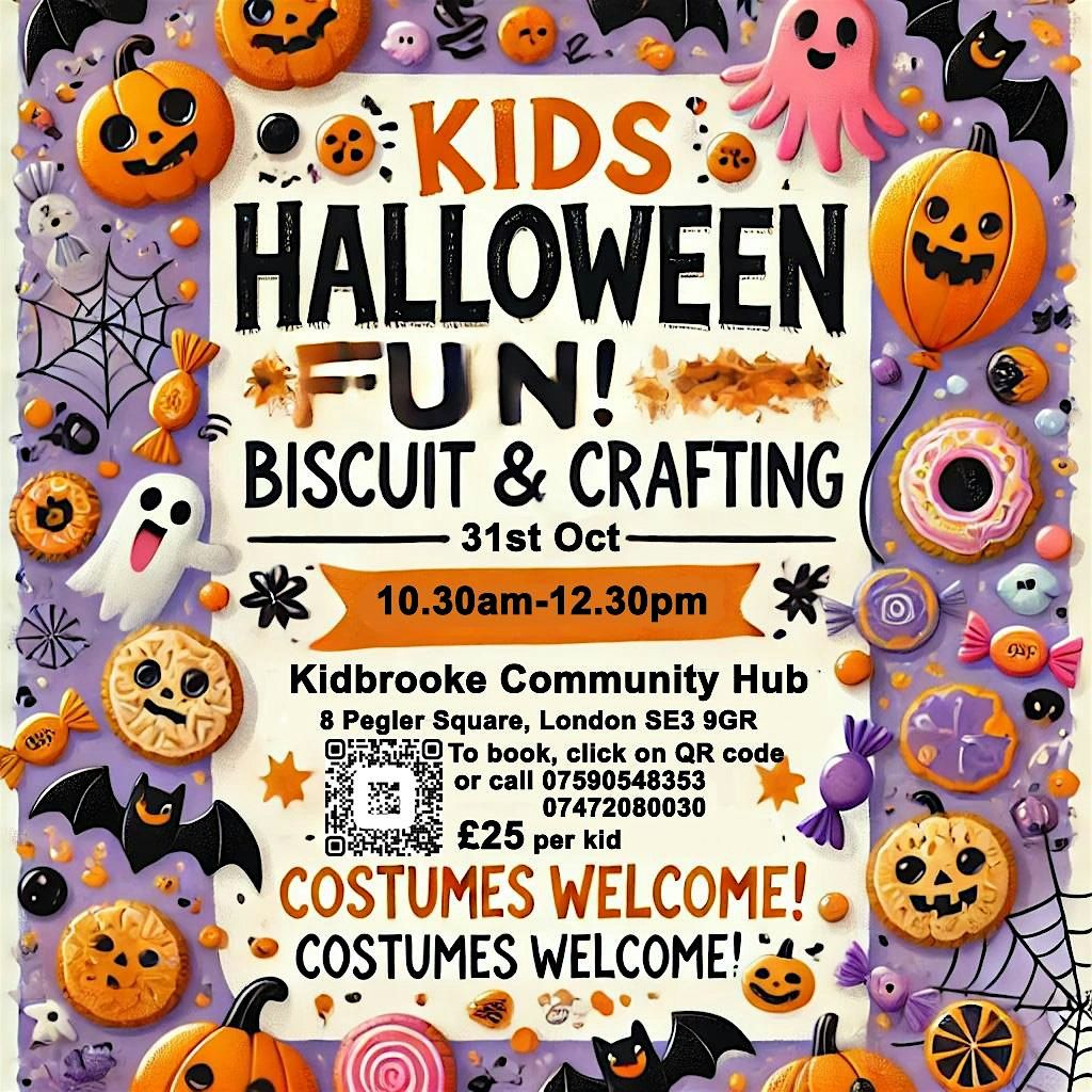 Halloween Kids Fun: Biscuits, Cake Decoration & Crafting!