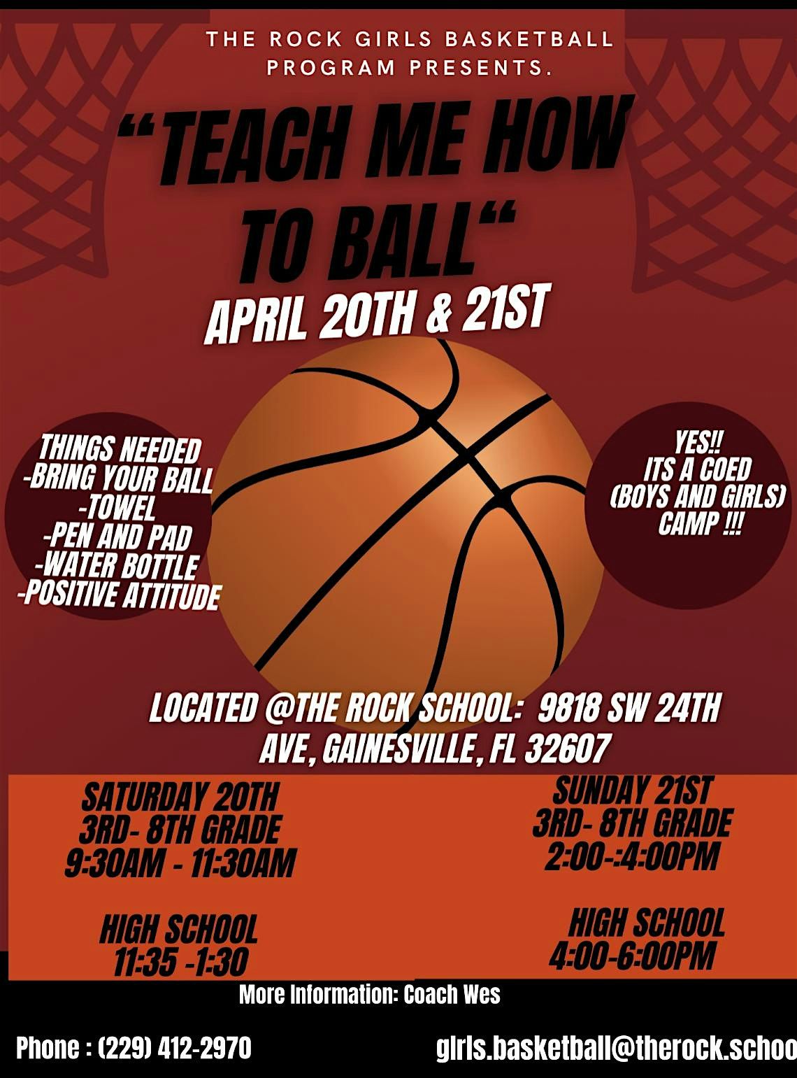 \u201cTeach Me To Ball\u201d -  Skill Development Camp 3rd- 5th Grade edition