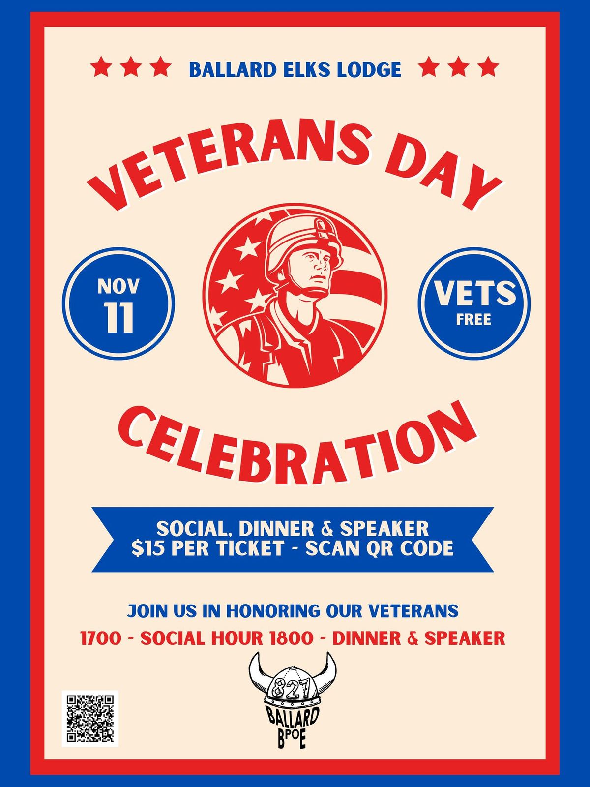 Veterans Day dinner at the Ballard Elks