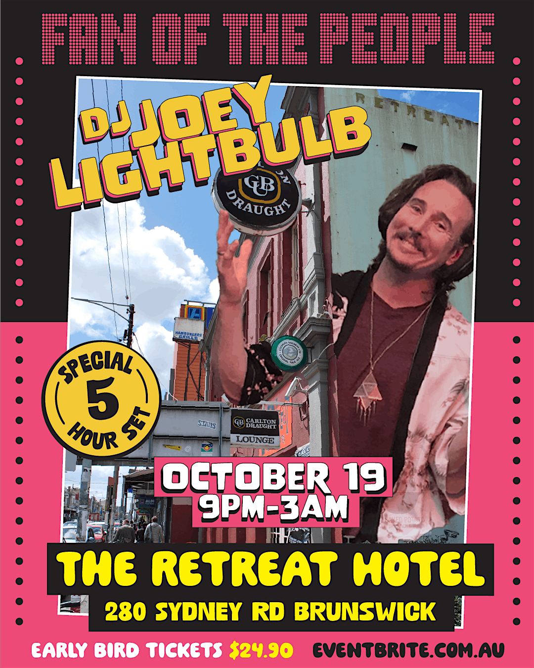 DJ Joey Lightbulb 5 hour Set at The Retreat Hotel Brunswick