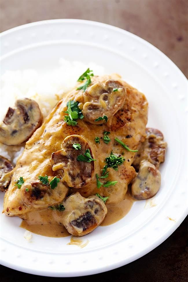 Autumn Dinner: Chicken Marsala and Pumpkin Bread Custard Pudding