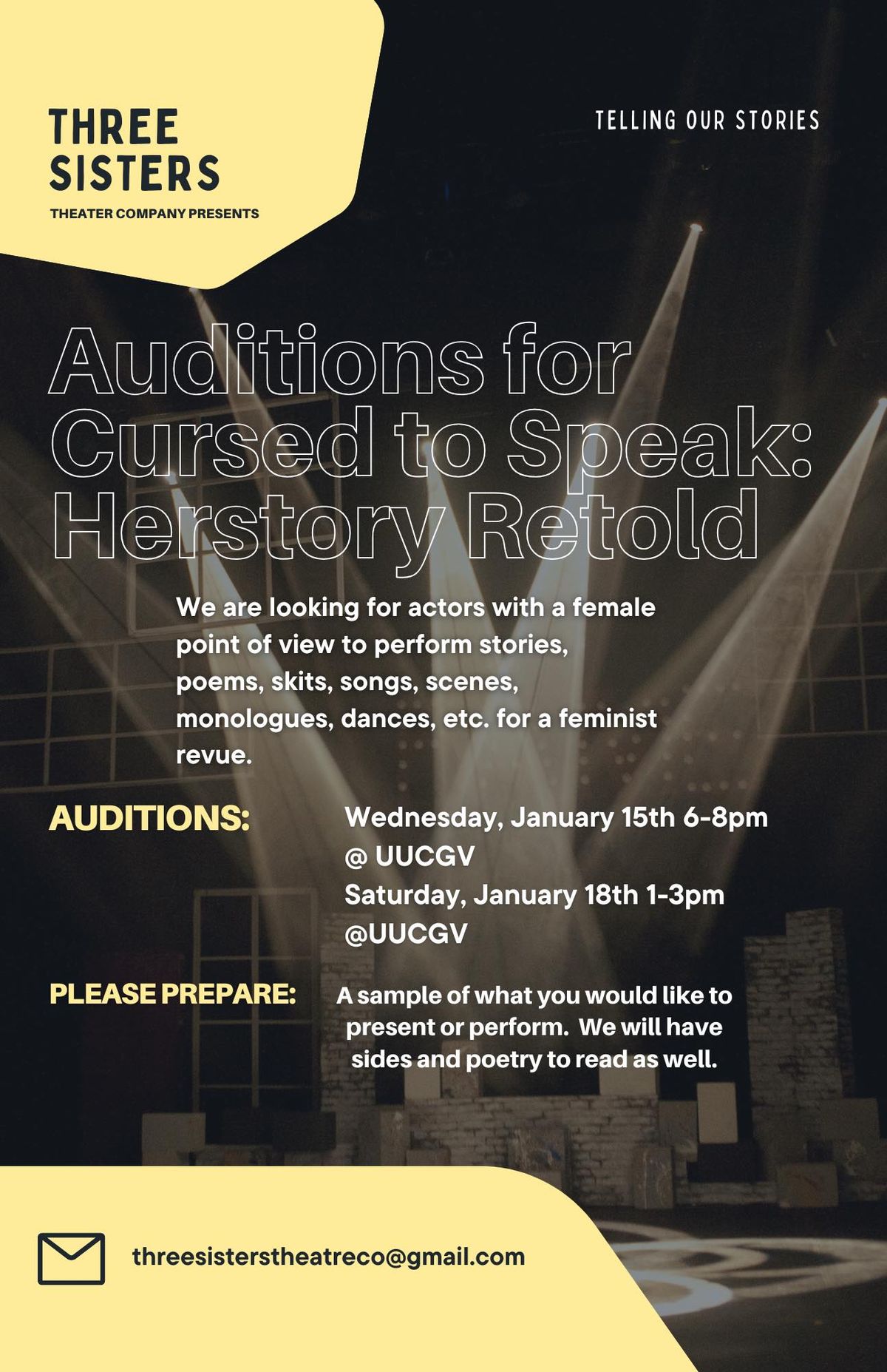 Auditions for Cursed to Speak: Herstory Retold