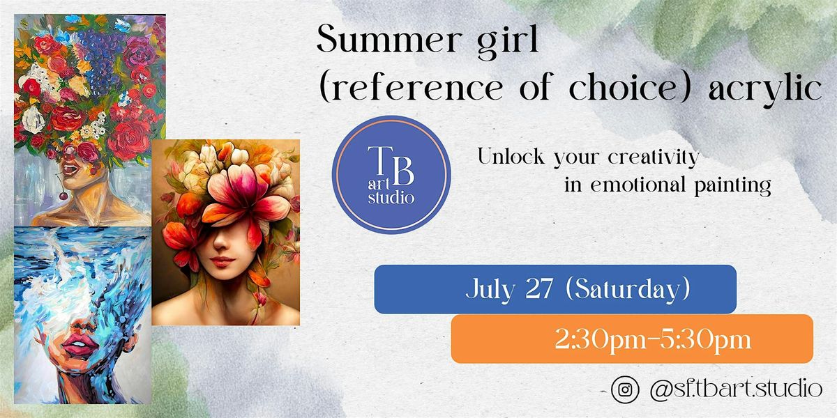 Acrylic painting workshop "Summer girl" with the "TBArt Studio".