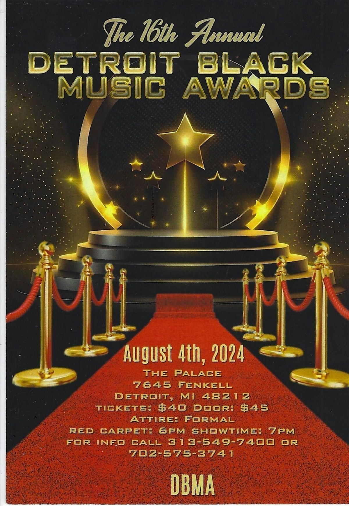 2024 - 16th Annual Detroit  Black Music Awards